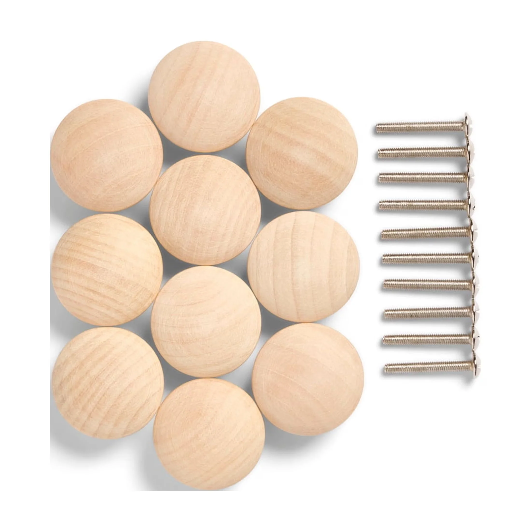 Efficient Kitchen Renovation with Easy Installation, Wood Knobs - Brown Wood for Home Model E41298