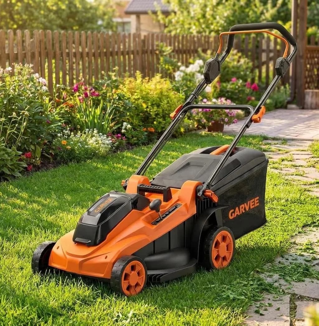 Classic Push Mower with Battery, 40V, Adjustable Cutting Height - Orange Model 4E7ED3