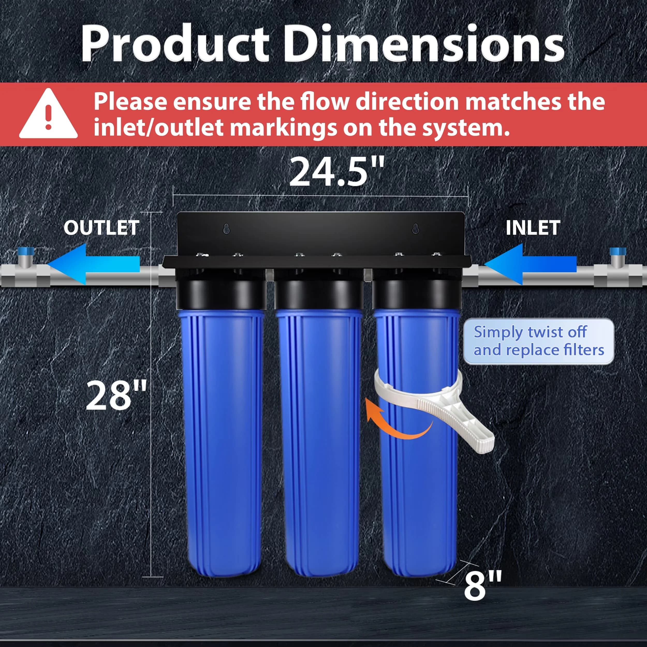Innovative Water Filtration with Multi Filter, and Lead Reducing Filter, Carbon Block - Polypropylene Model A6F1F8