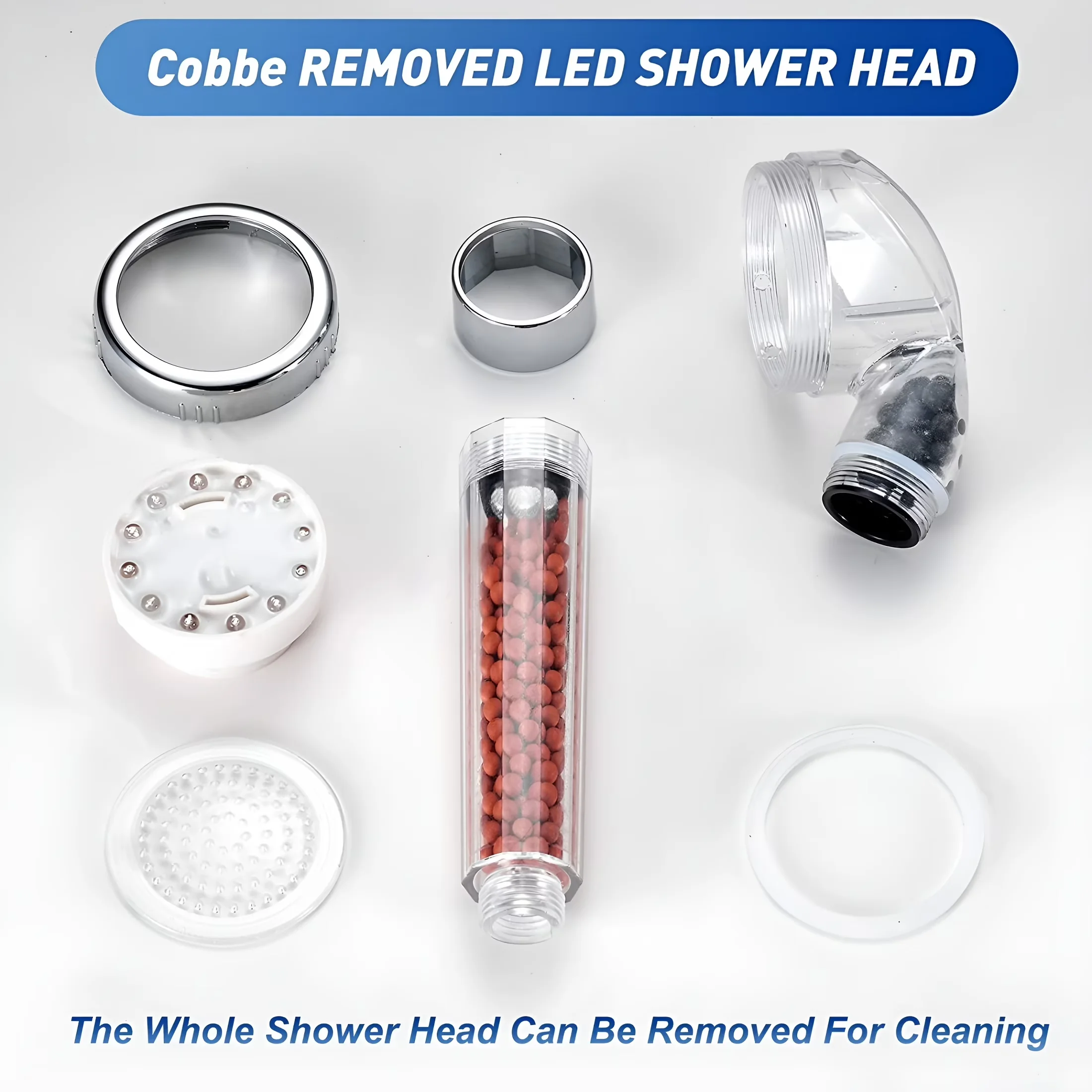 Versatile Shower Head with LED, Handheld, High Pressure Handheld - Multicolor Abs Model 37CAB9