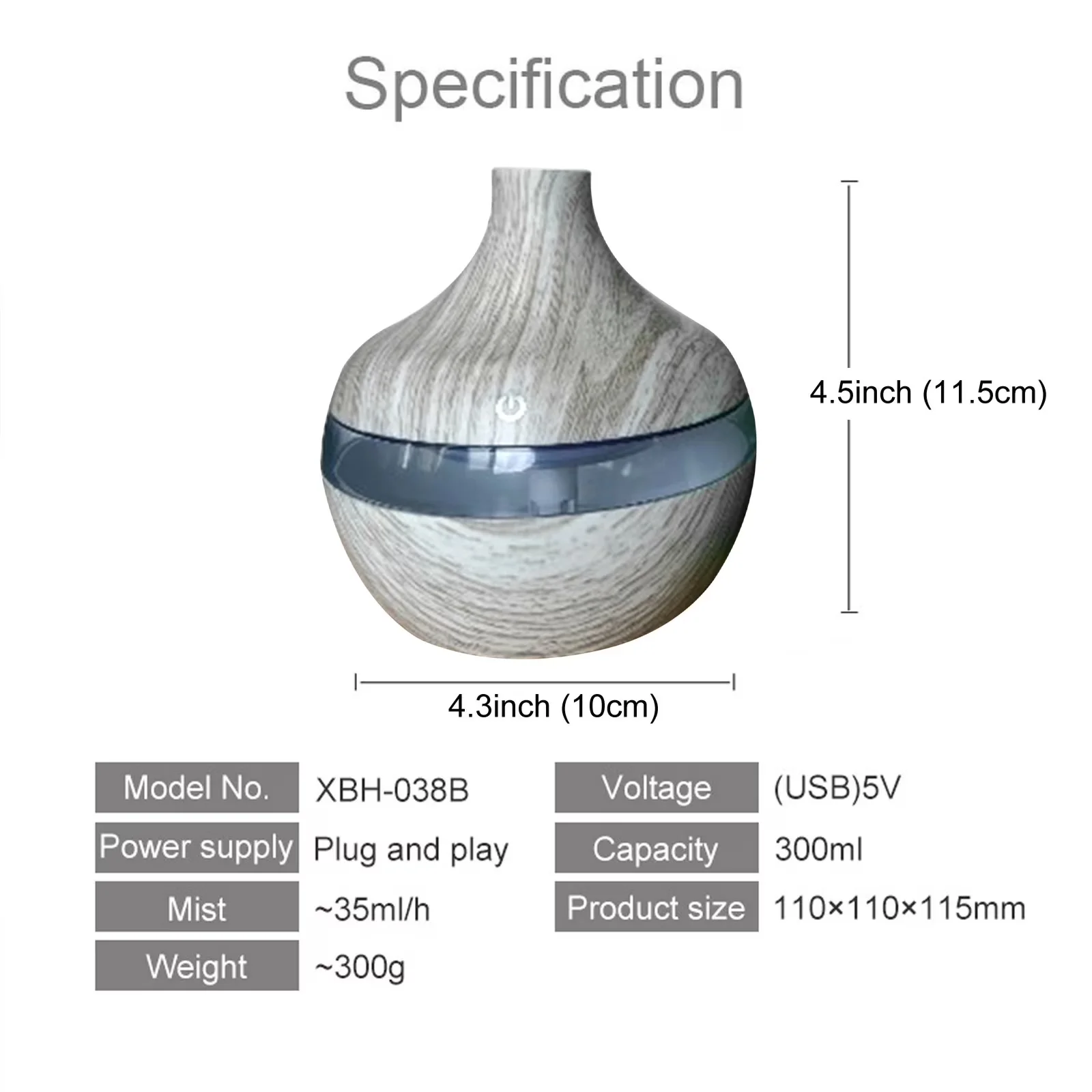 Humidifier Sleek with Battery, LED, Humidifiers for Bedroom, Home - for Everyday Use Model 347674