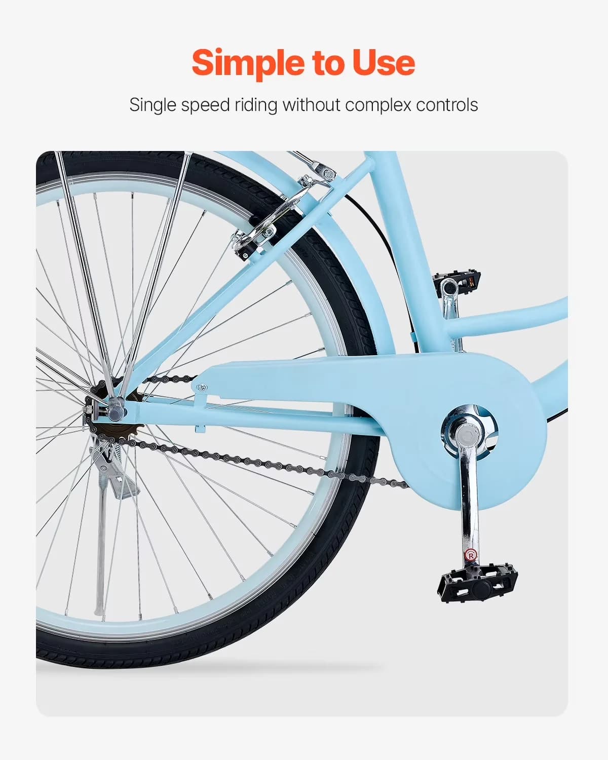 Cruiser Bike Professional with Adjustable Seat, Foldable, 1-Speed - Blue Model 38DE65