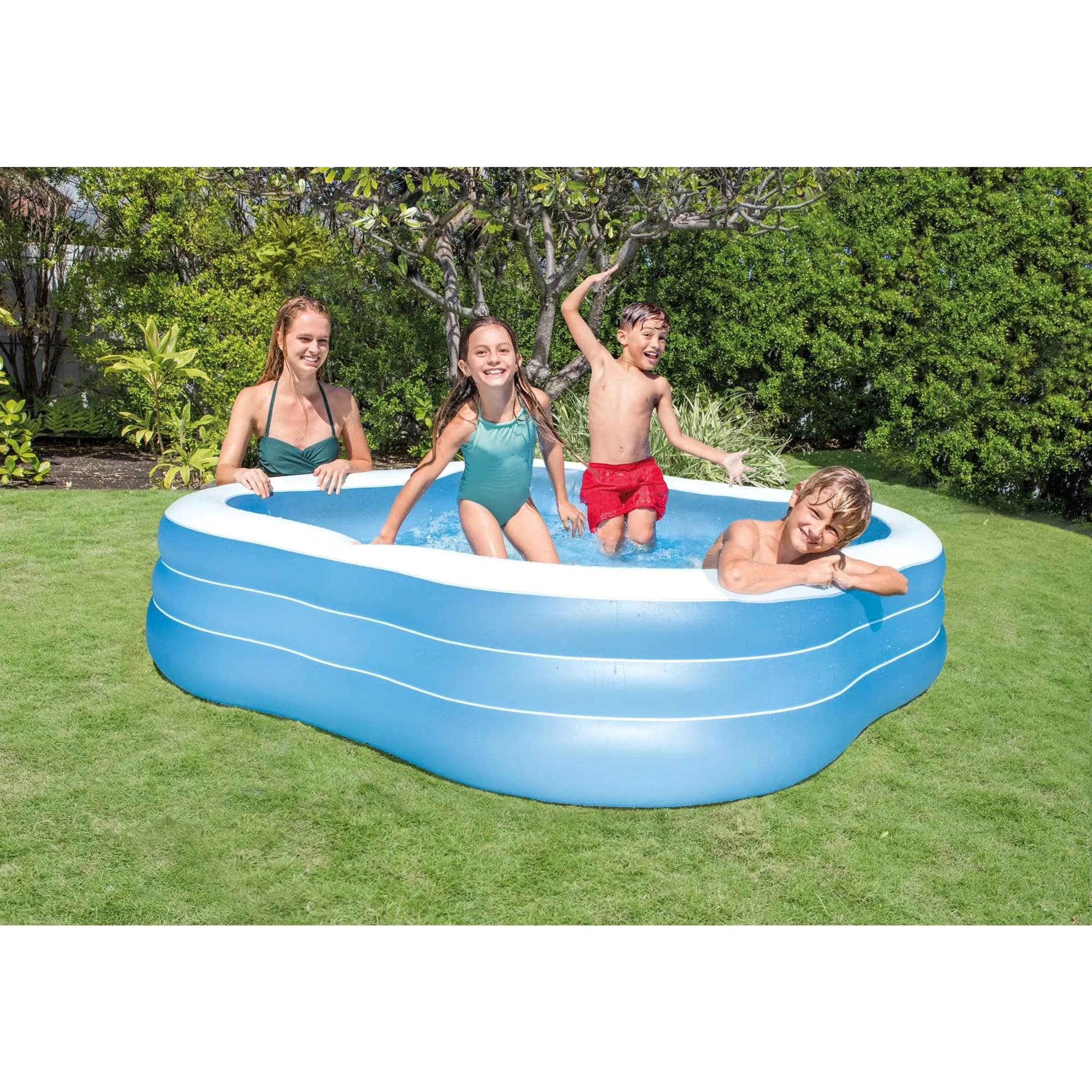 Premium Inflatable Pool with Color: Blue - Blue Beach - Traditional Style Model E8A861