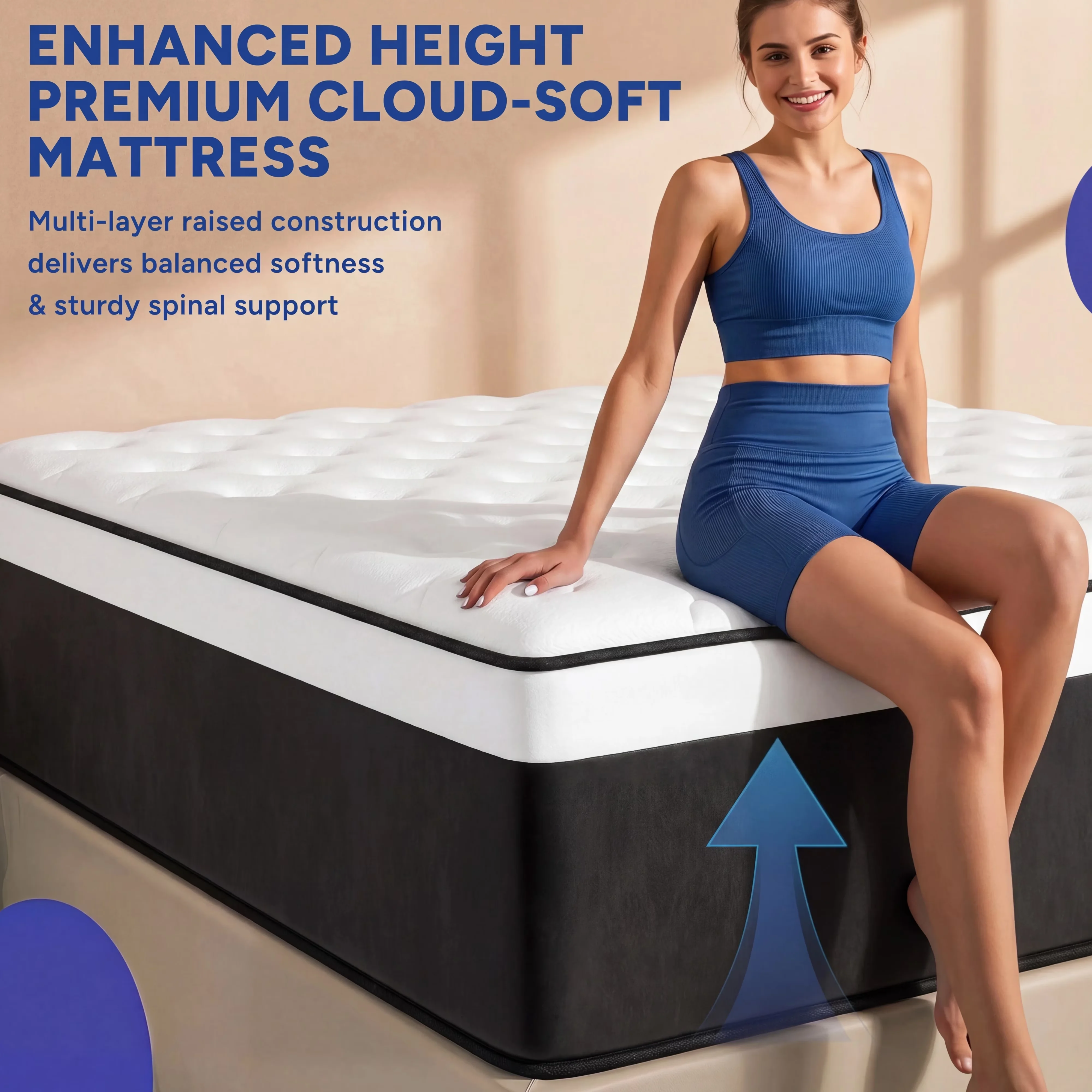 Mattresses Accessory Modern with Breathable Construction, Adult, 12 inch Twin Mattress - Gray Foam Model 0B0D9B