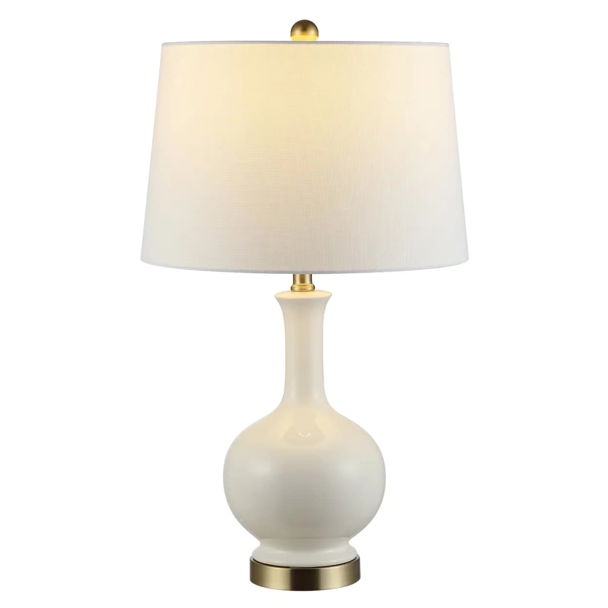 Innovative Lamp with LED, Mid-Century, Bowie 26 in. Solid Ceramic Table - Ceramic Off-White Model A362BC