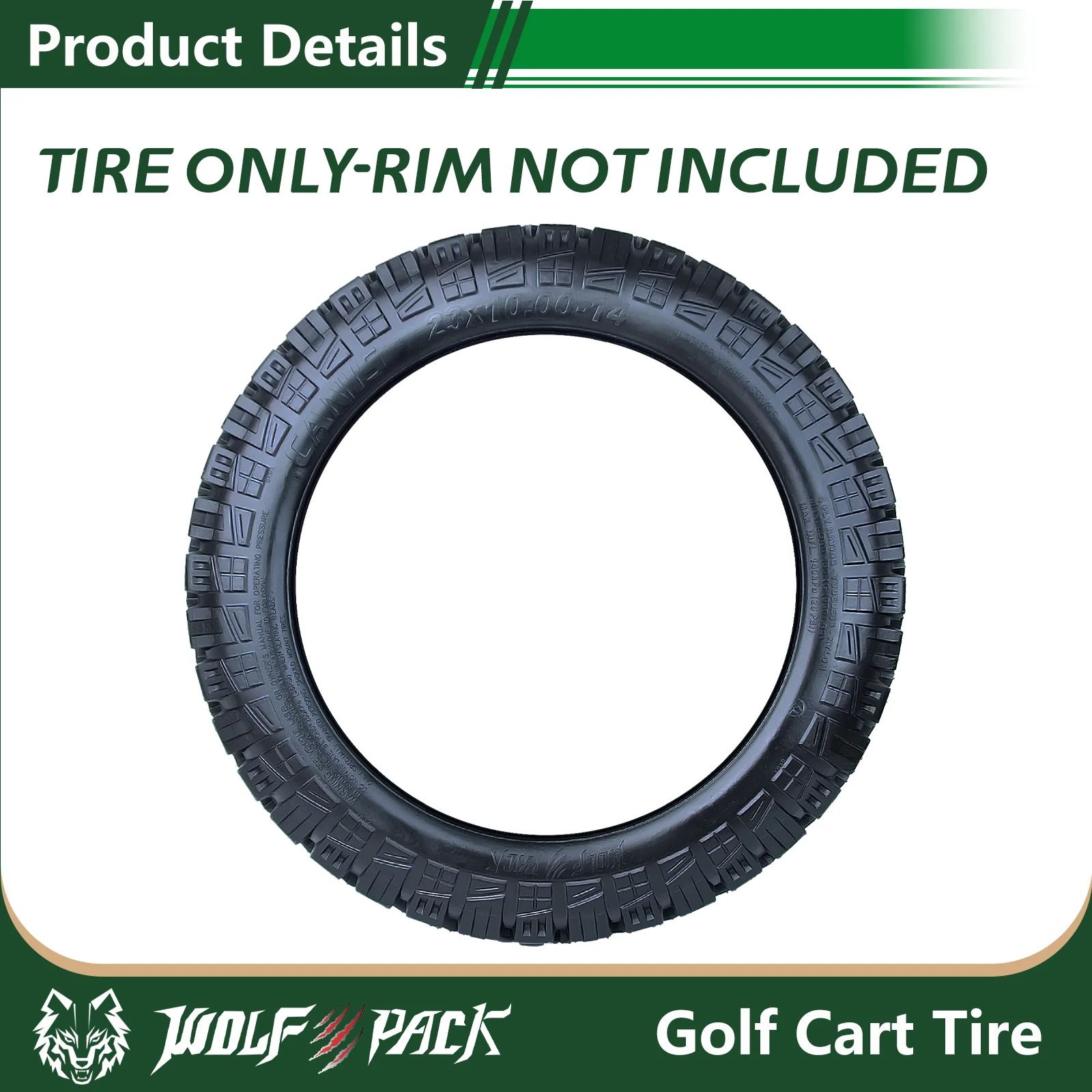 Golf Cart Tire Modern with Not for highway service, Rim Size: 14X7, Tire Size: 23X10-14 4ply - Model 6FE38E