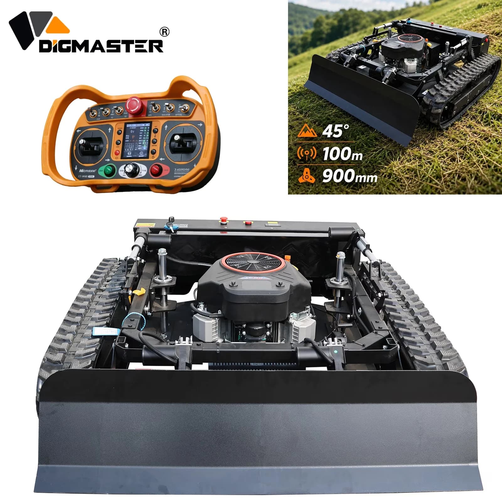 Innovative Riding Lawn Mower with Battery, Adjustable Cutting Height, Adjustable Speed - Model B7DE86