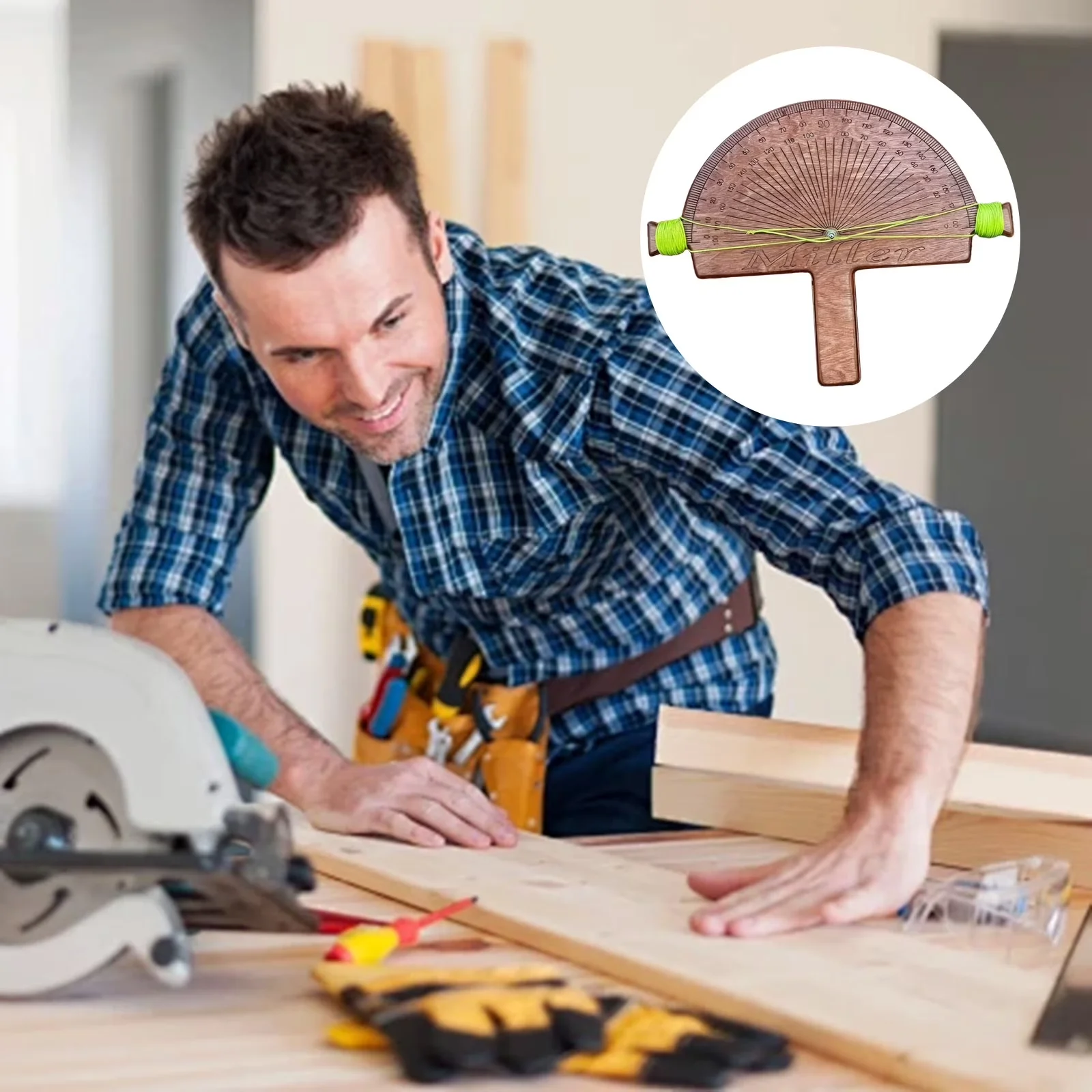 Quality Measuring Layout with Accurate Measurement, Adjustable, Durable - Brown Wood Model F6CAC7