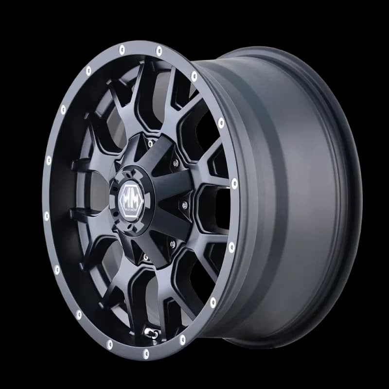 Stylish Wheels And Rim with WARRIOR (8015) MATTE BLACK, Mayhem may8015-8937MB - Aluminum Model 3C9142