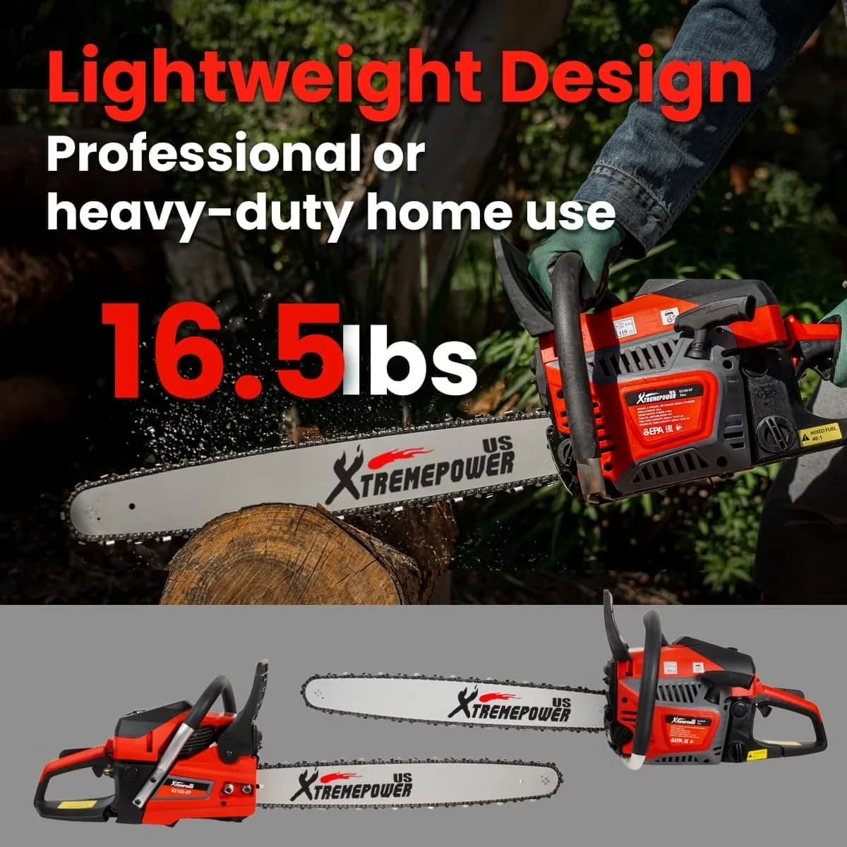 Sleek Chainsaw with Anti-Vibration - Orange Engine - Residential Grade Model D3C629