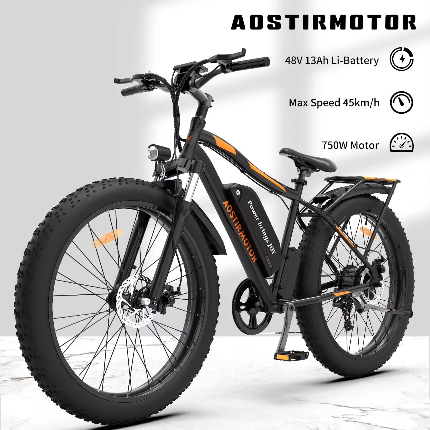 Sleek Electric Bike with 750W, 48V, Bicycle - Black - Premium Collection Model 5EB2FD