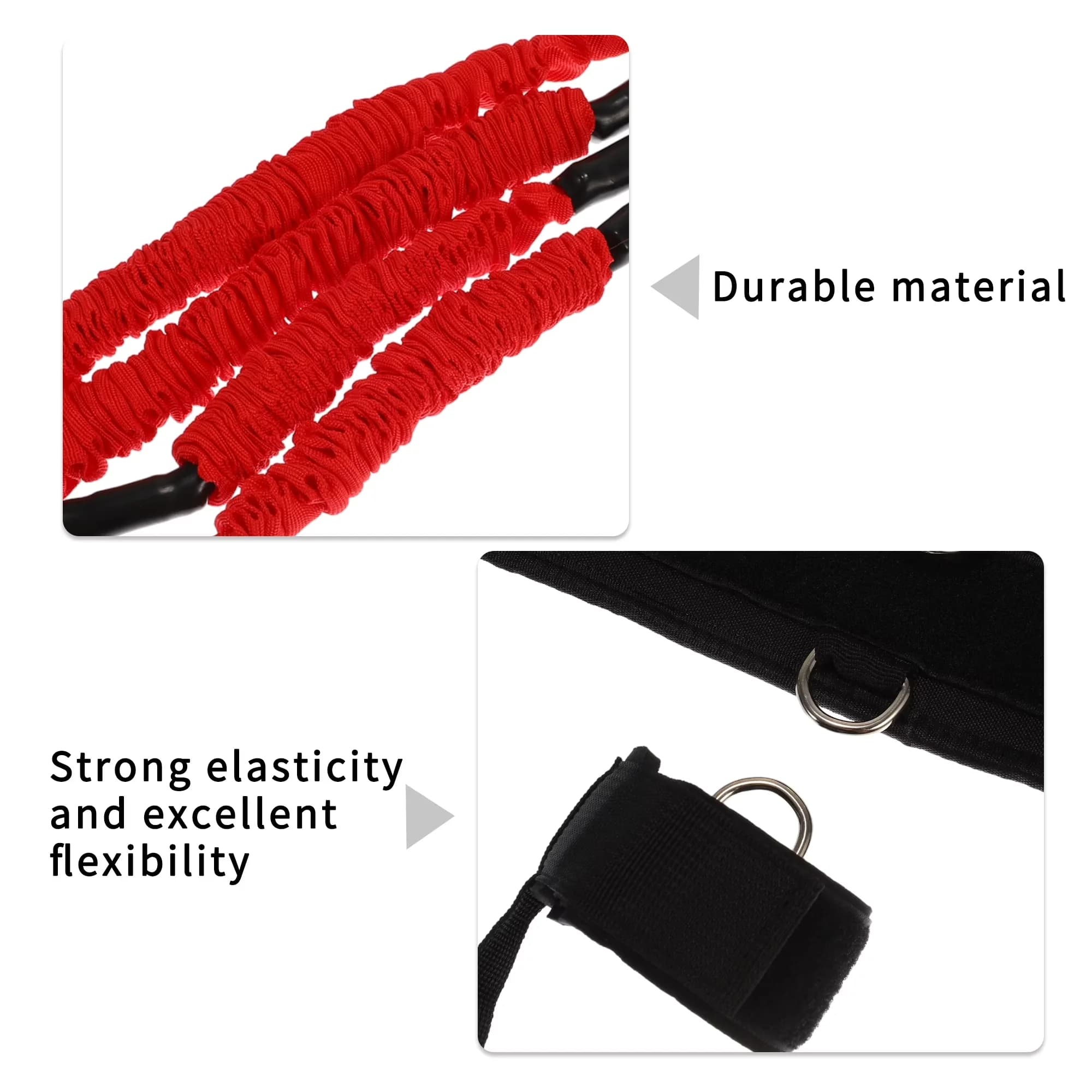 Home Gym Accessory Modern with Adjustable Straps, Strength Resistance Bands Set - Latex Red Model 859A58
