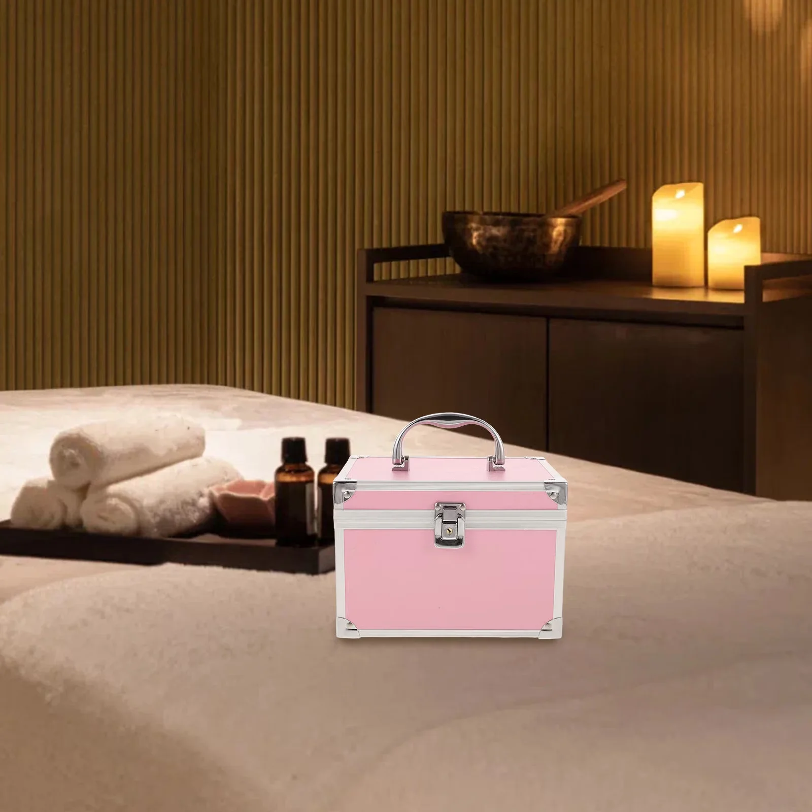Sleek Toolstorage with Storage, 【WHAT WILL YOU GET】 1 x Empty Toolbox - Pink Aluminium Model 8AB134