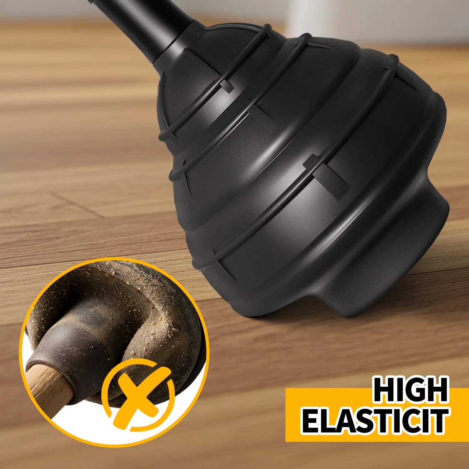 Stylish Plumbing with Heavy Duty, Plungers, Heavy Duty Toilet Plunger - Black for Bathroom, Home Model DF691B