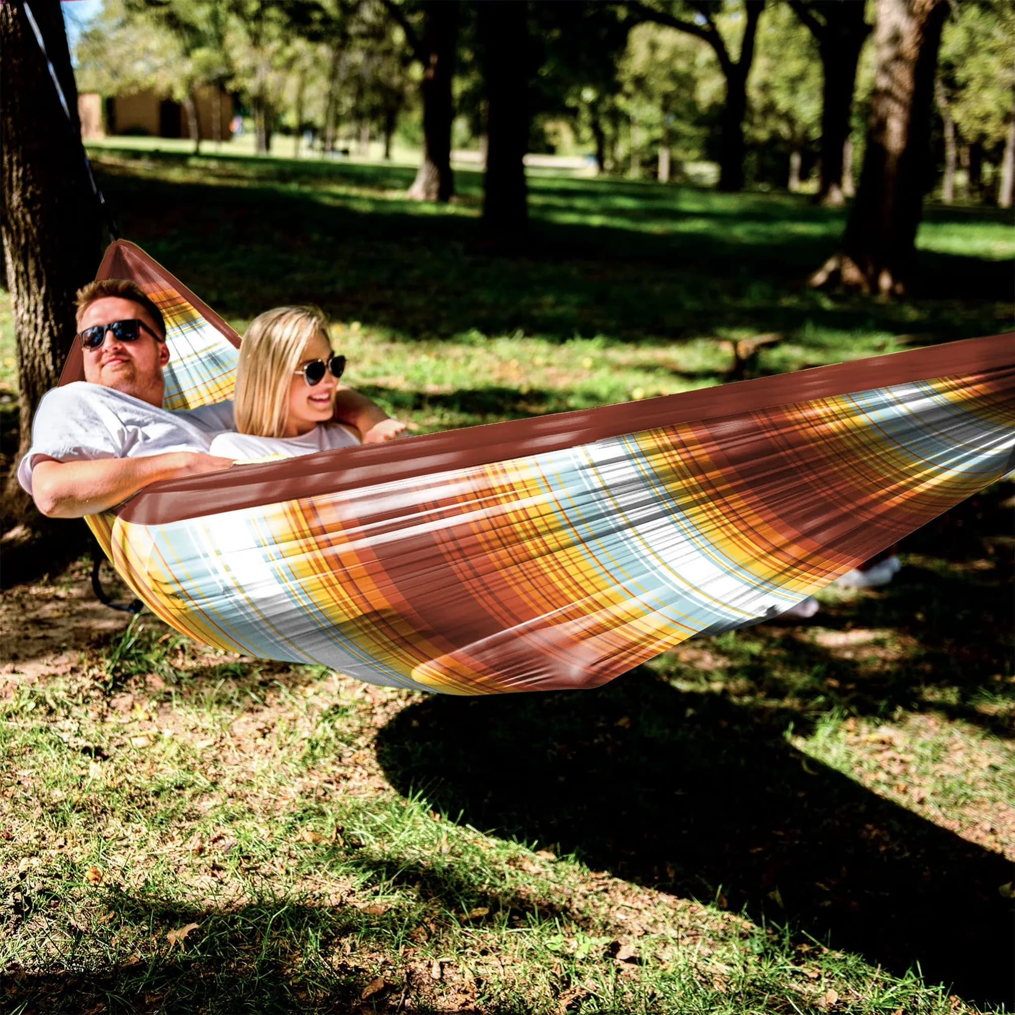 Patio Chair Sleek with Water-Resistant, Sunset Lines, 2P Travel Hammock - Nylon Double Model C4A8DC