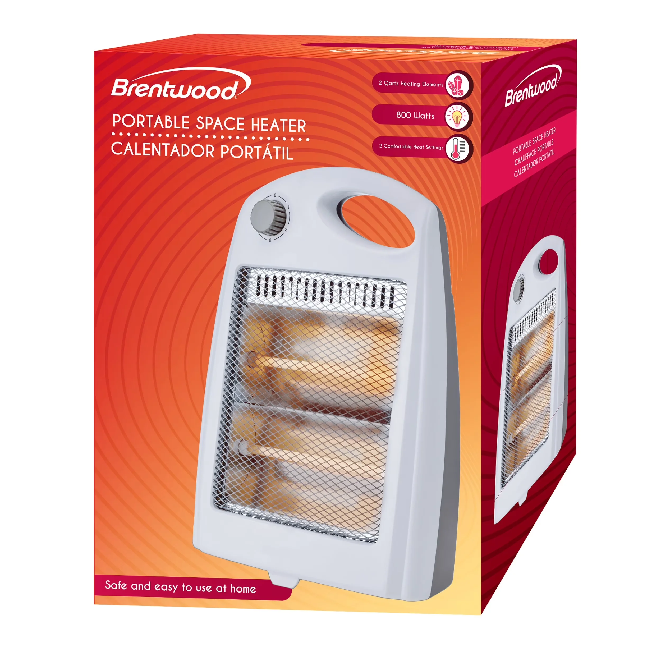 Premium Portable And Electric Space Heater with 801W, Temperature Controlled - White Model EB698F