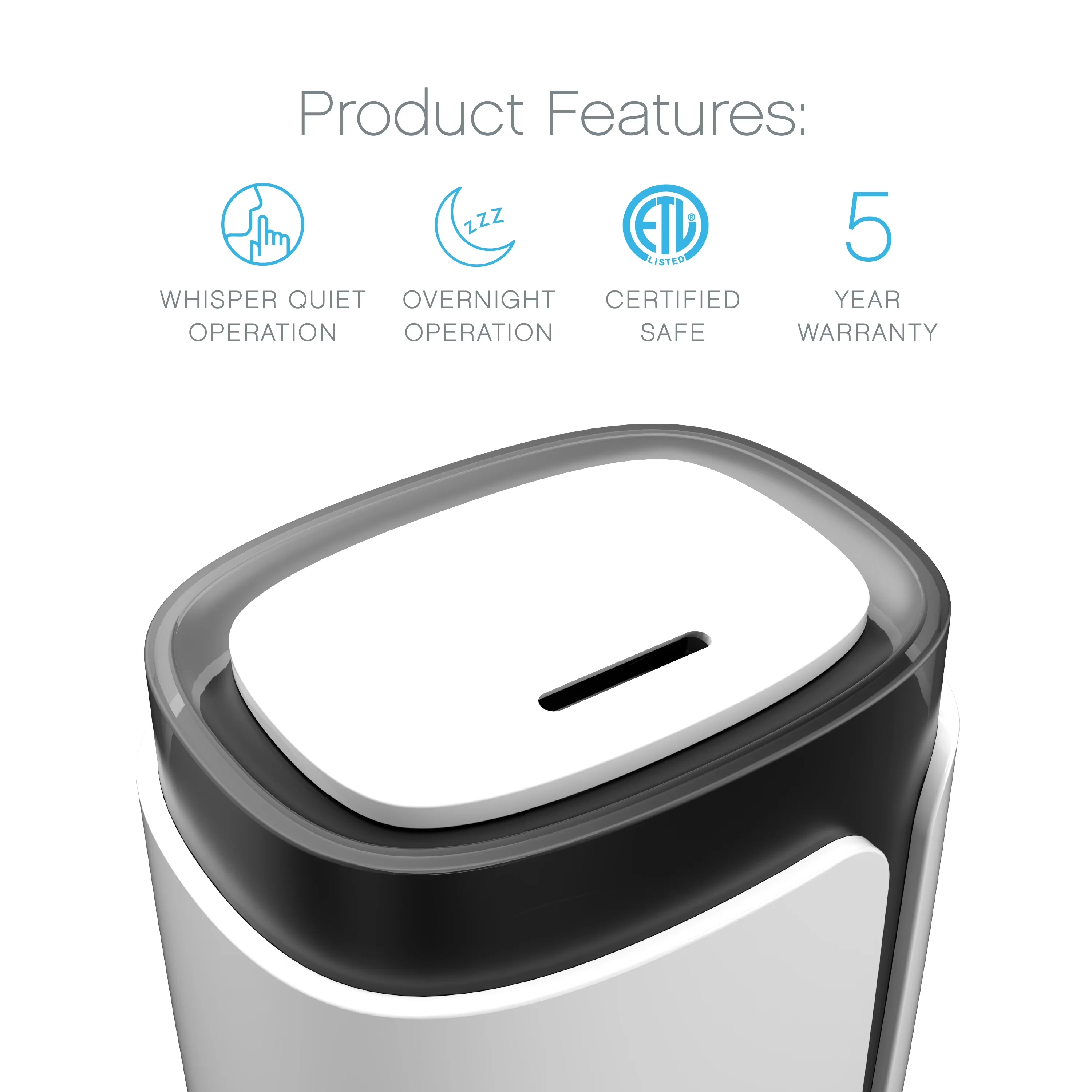 Efficient Humidifier with Automatic Shut-Off, Hume Ultrasonic Cool Mist - White Model 50F0F9