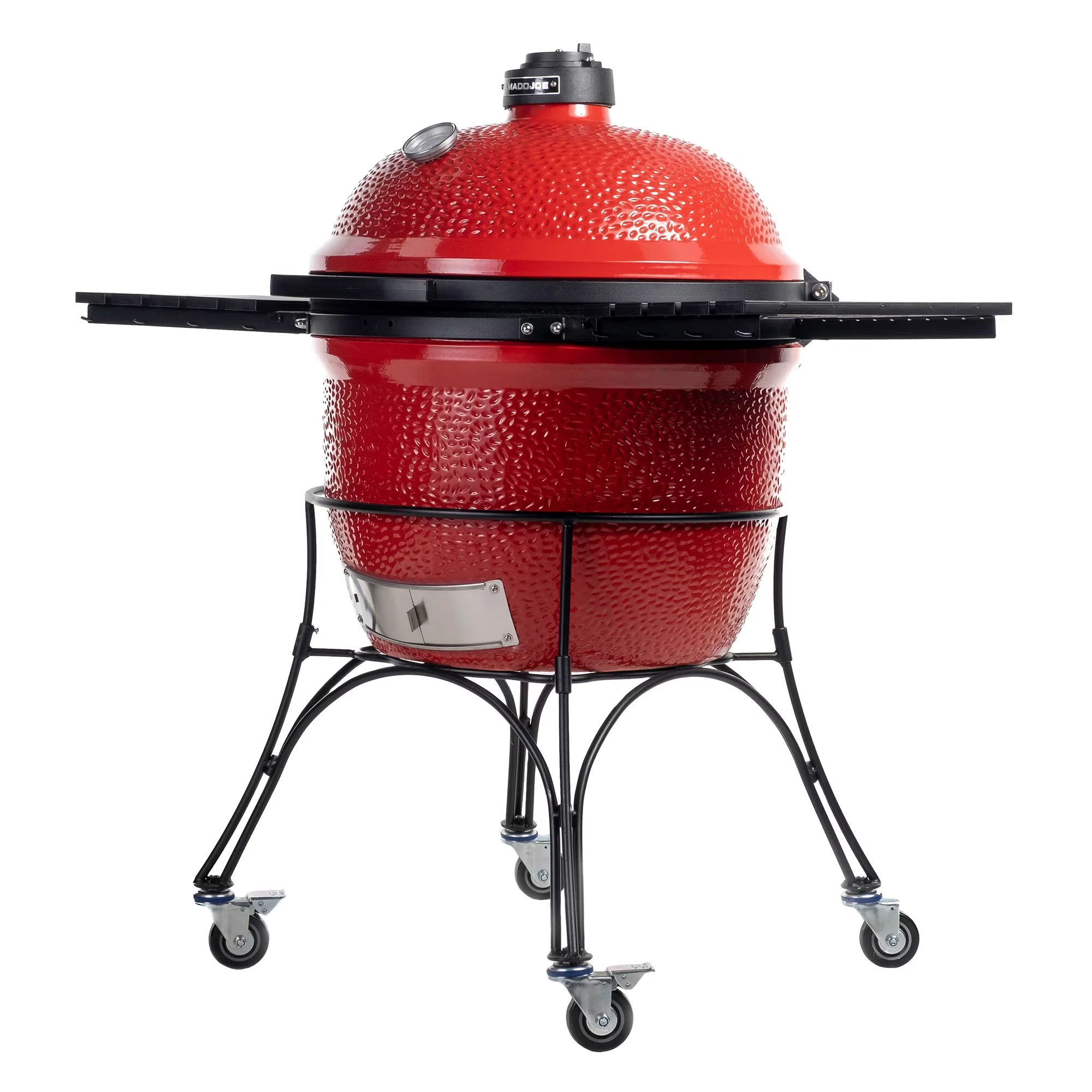 Premium Charcoal Grill with and Ash Tool, Stainless Steel Cooking Grates, Cart - Cast Iron Red Model EEDA2A