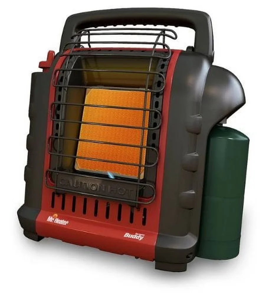 Stylish Portable And Electric Space Heater with Automatic Shutoff, Propane Tank Refill Adapter, "Buddy" - Black Model 5B5102