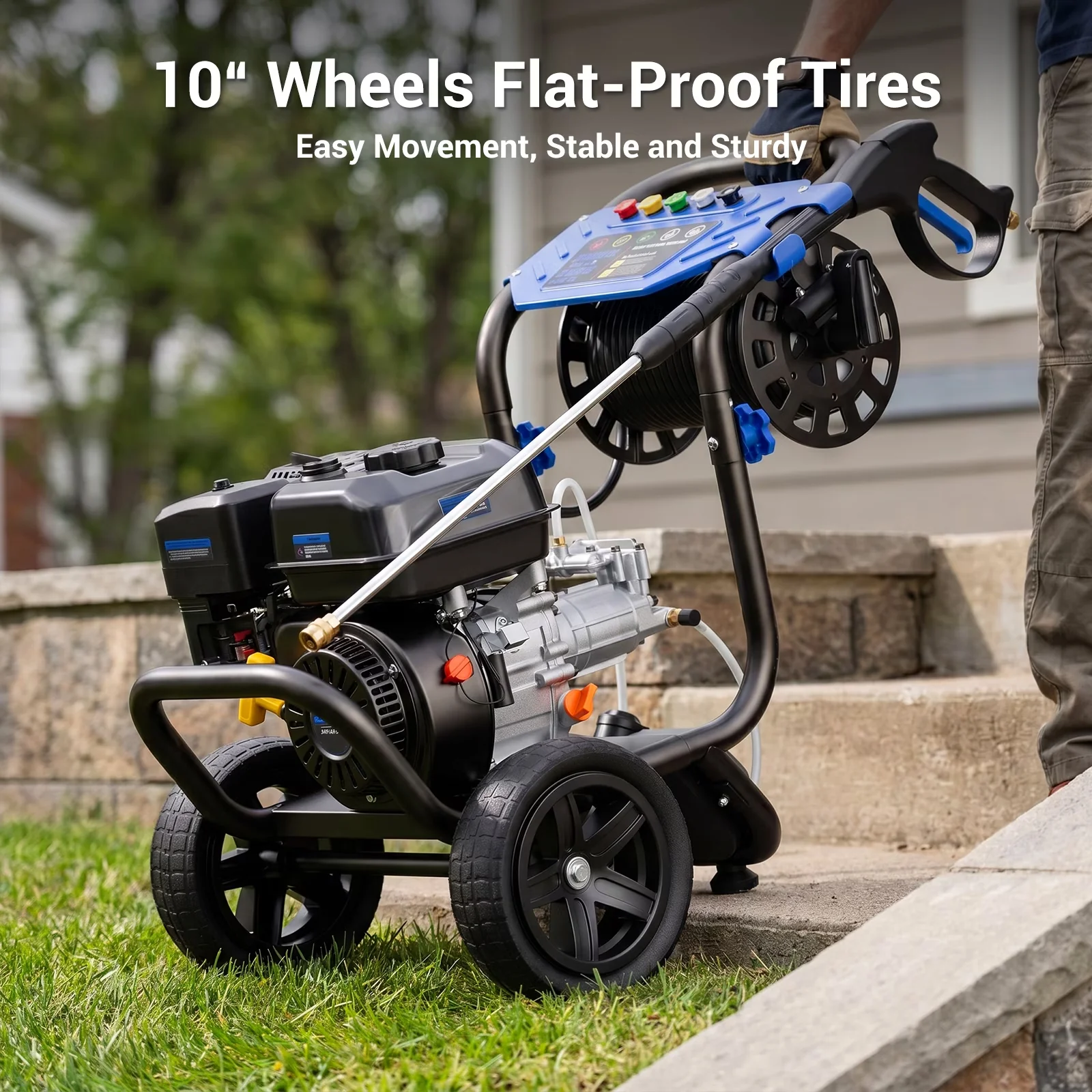 Efficient Pressure Washer with Quick Connect Tips, 212CC Heavy Duty Engine, 5 Quick Connect Nozzles for Garden - Model 853A76