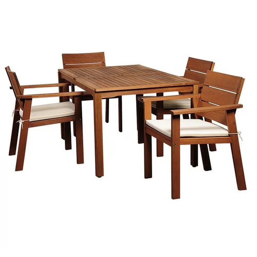 Premium Patio Dining Set with Modern, Eco-Friendly, Easy to assemble - Brown Wood Model AEDA57