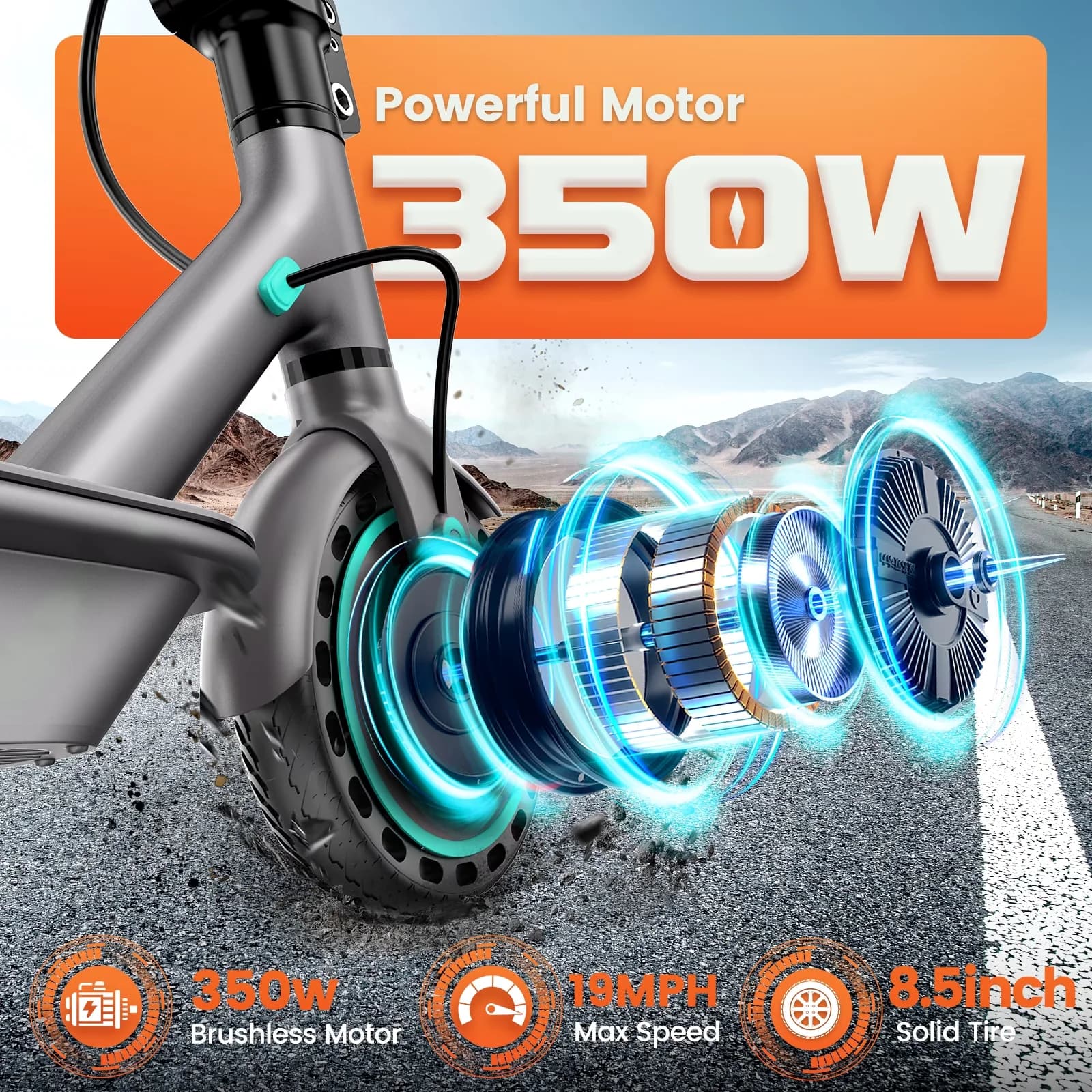 Stylish Scooter with 350W, Foldable, Electric - Alloy Blue - Quality Construction Model CEFDE2