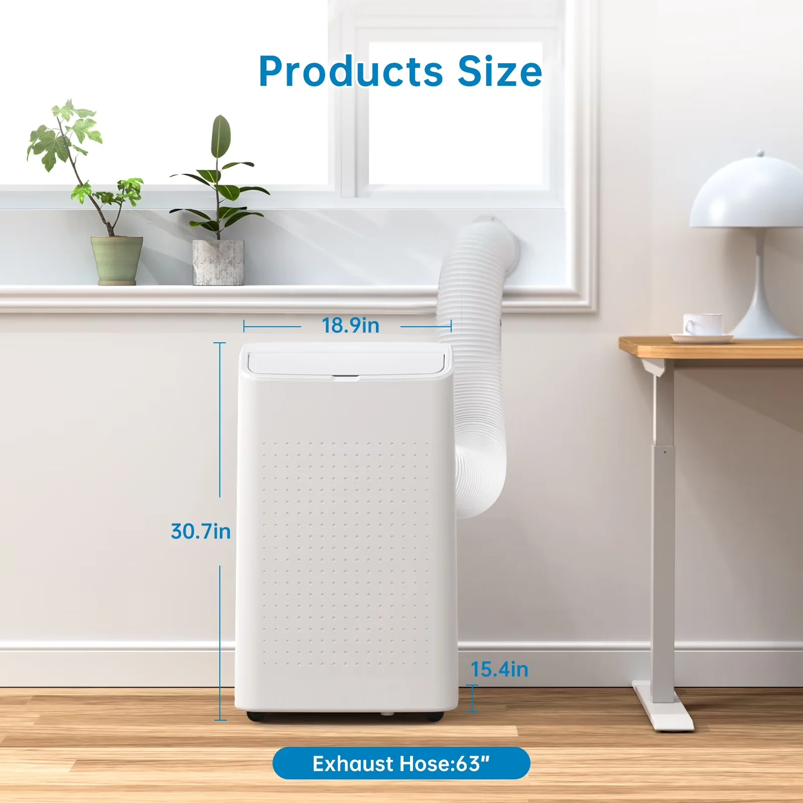 Stylish Air Conditioner with 15000 BTU, Dehumidifier and Fan, 15000 BTU Portable - White Model D9C390