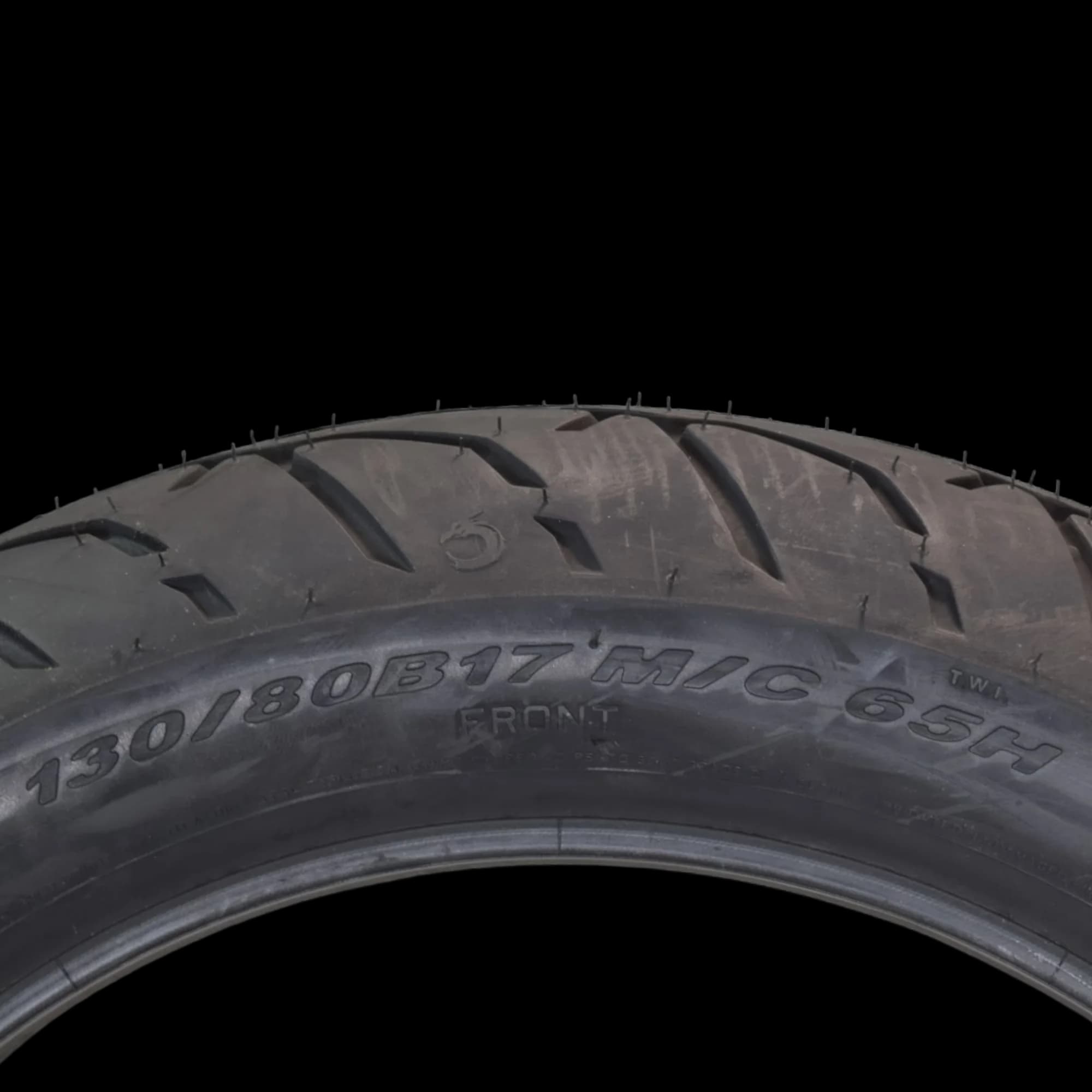 Classic Motorcycle Tire with Durable Construction, Replacement - Black Model 040D0C