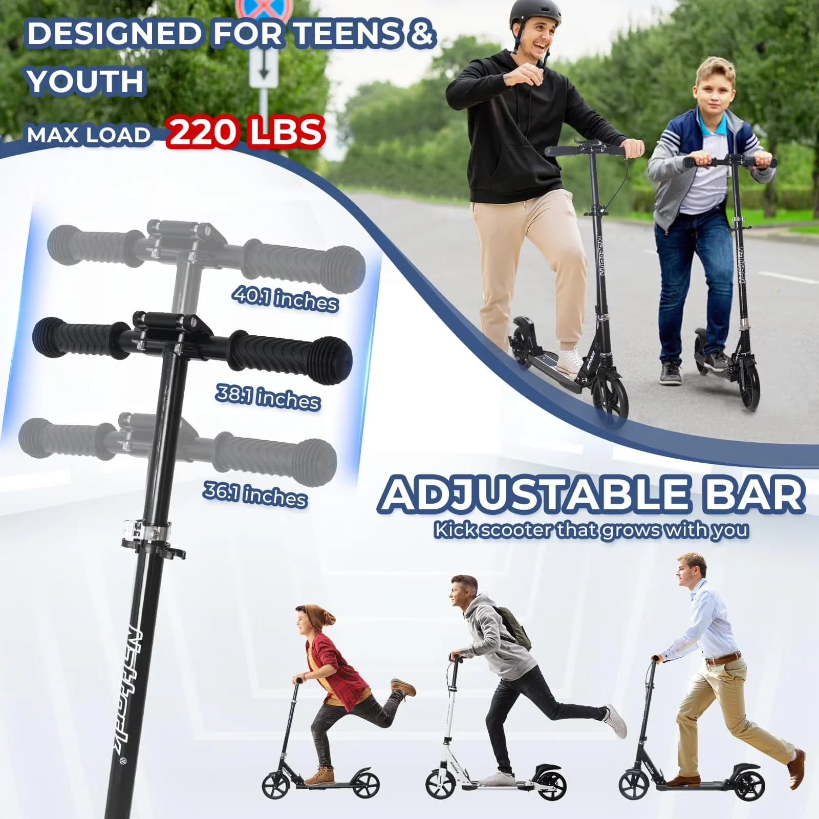 Scooter Sleek with Foldable, Nattork - Iron 8-12 for Home and Office Model 4463E0