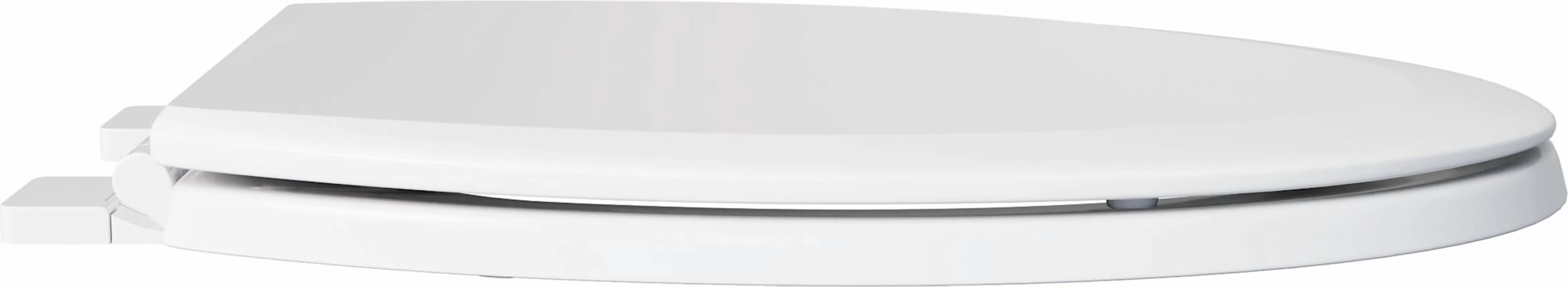 Toilet Seats And Lid Professional with Soft Close, Elongated Closed Front Seat in White - White Wood Model 239876