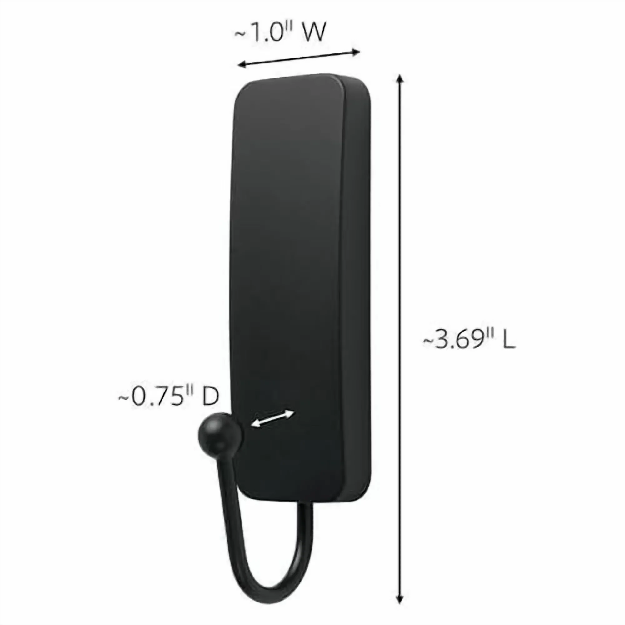 Sleek Damage-Free Hanging with Easy Clean, Medium Matte Black Wall Hooks - Black Plastic Model 0E89E3