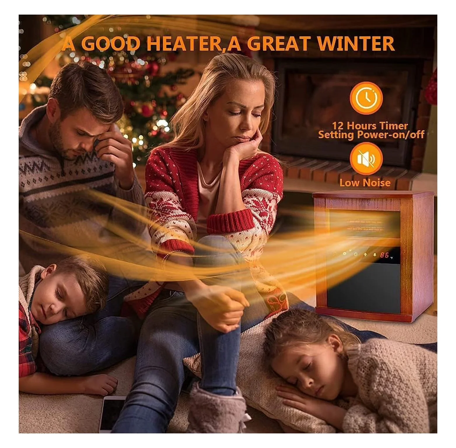 Compact Portable And Electric Space Heater with 1500W, Child Lock - 0 for Living Room, Indoor Model EE8F2A