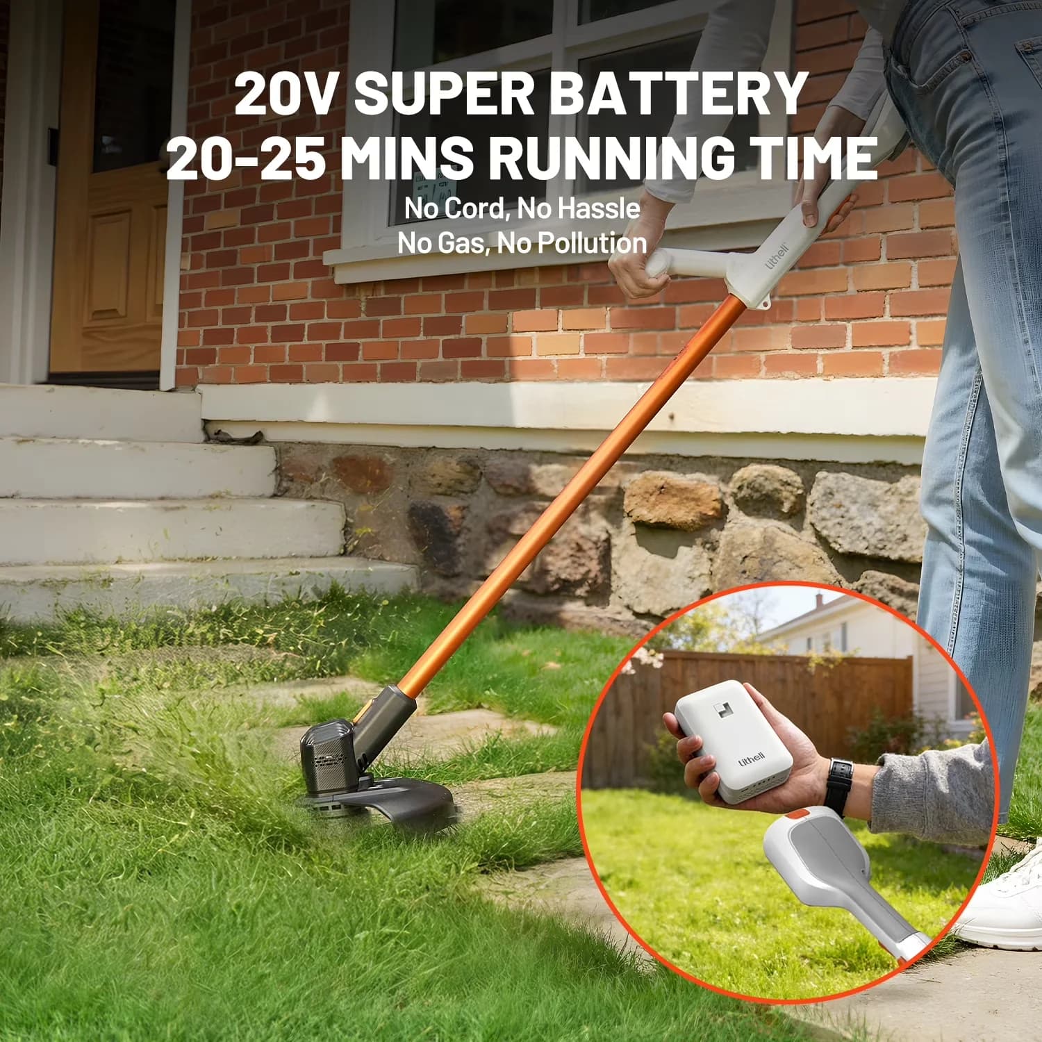 String Trimmer Reliable with Battery, 20V, 20V 12" Cordless - Standard Series Model B0DA73