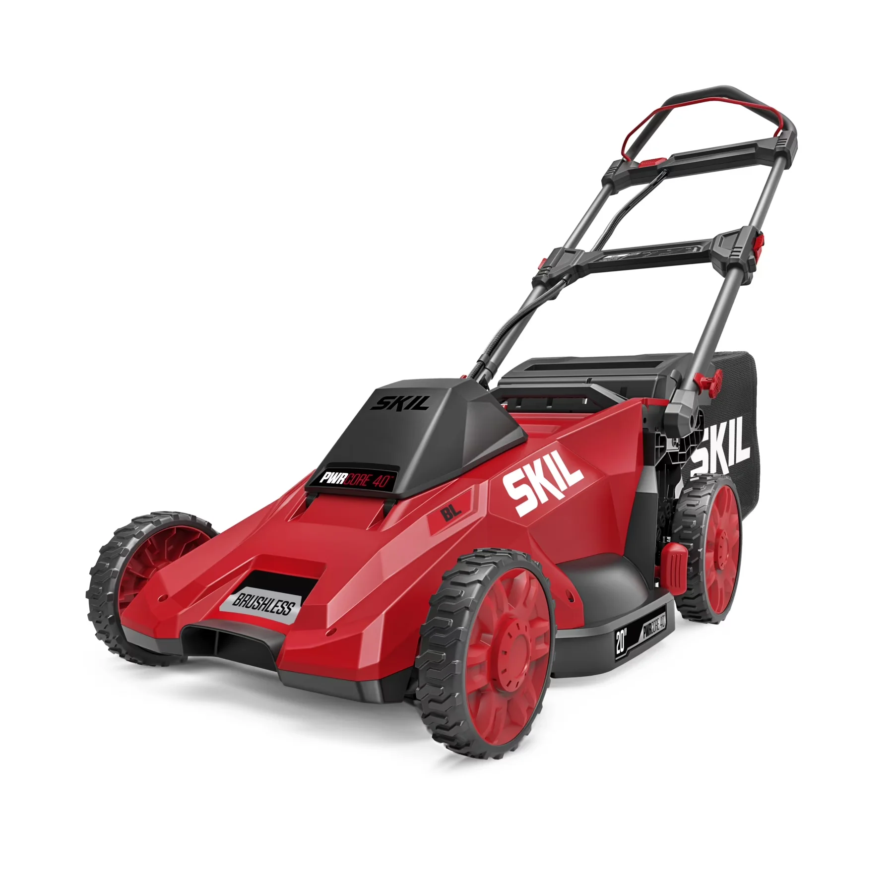 Push Mower Quality with Battery, 40V, Folding Handle - Red - Traditional Style Model 1B829C