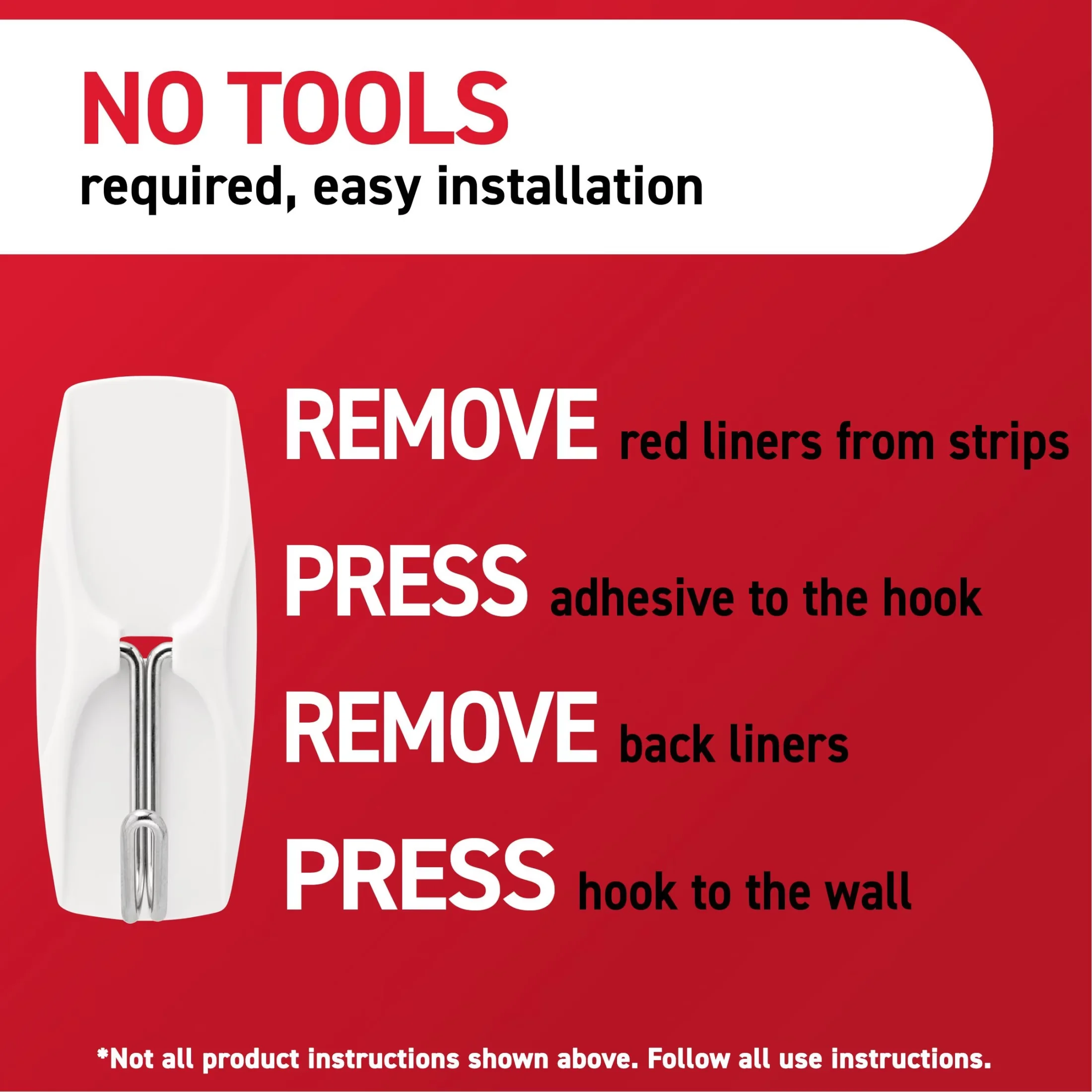 Versatile Damage-Free Hanging with Wall-Mountable, White, Medium Wire Toggle Hooks - Plastic M Model B3FFB3
