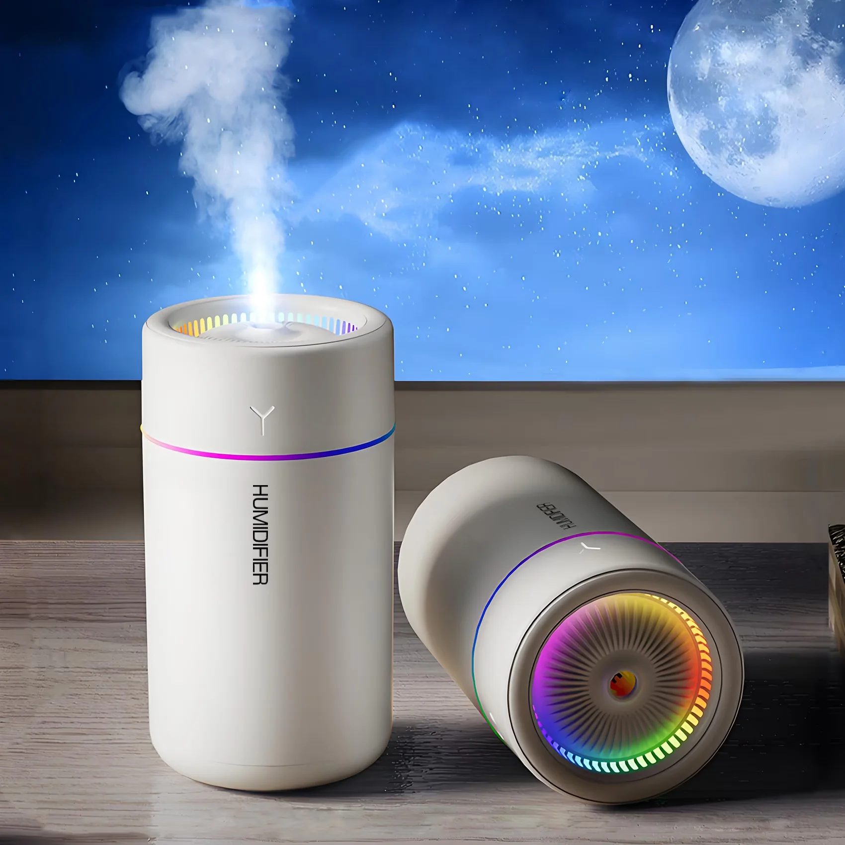 Durable Humidifier with Automatic Shut-Off, Adjustable Humidistat, Mini for Car, Office - Model AA719C