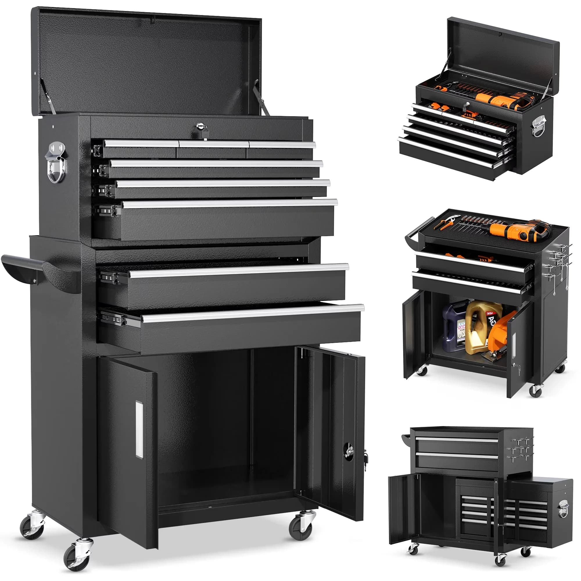 Compact Toolstorage with Rolling, Lockable, Storage - Metal, Steel for Garage, Studio Model 0268F2