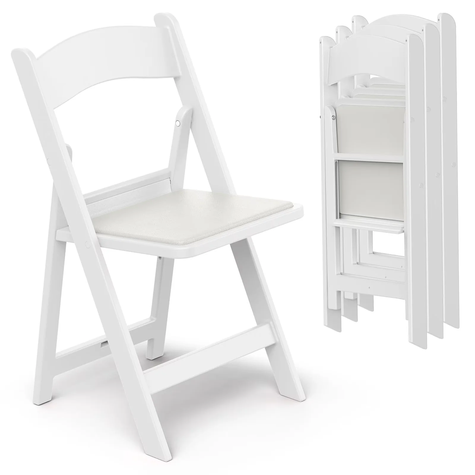 Classic Patio Chair with Padded, 900LB Capacity, Garden and Folding - White Model 07987E