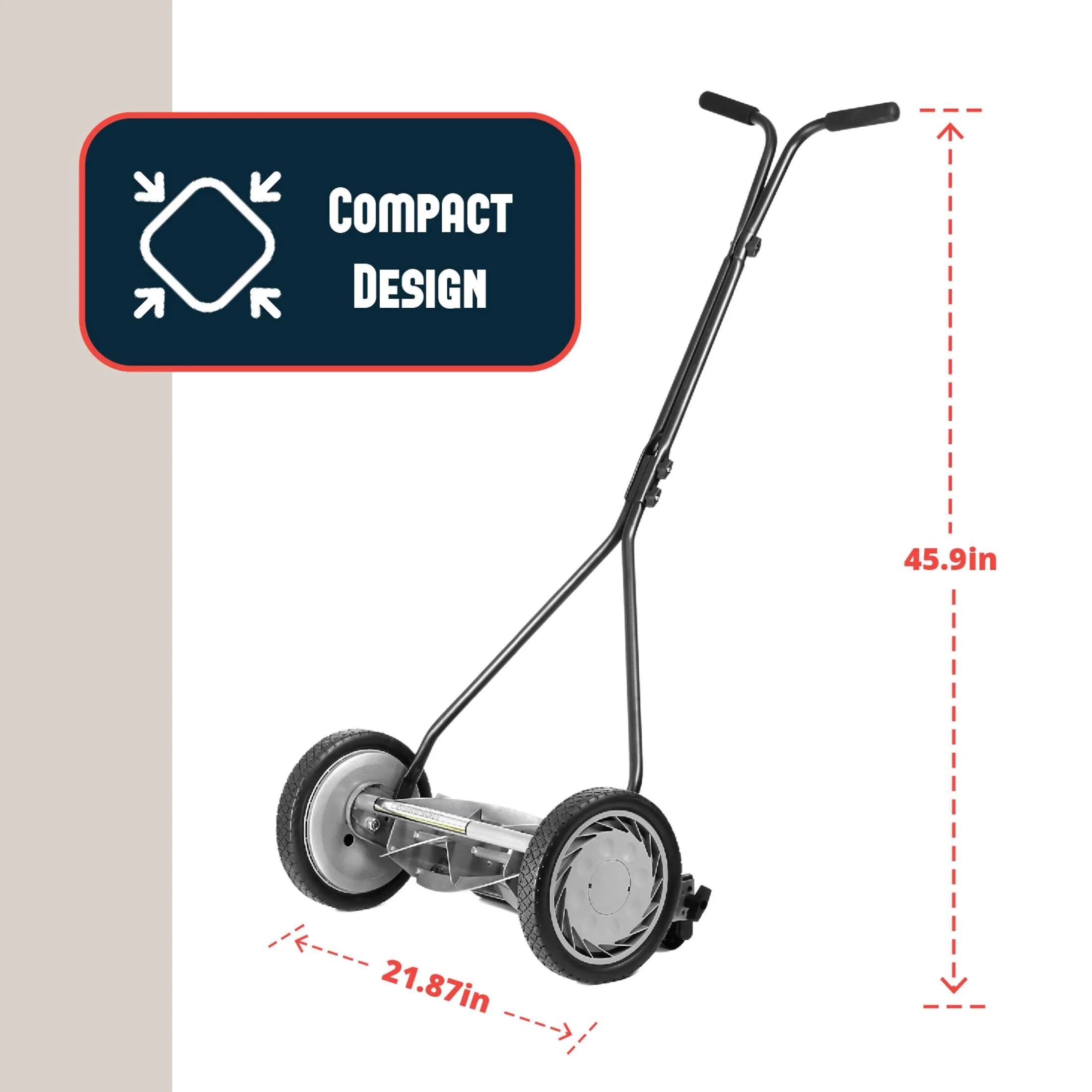 Push Mower Efficient with Adjustable - Gray 1415-16 - Space-Saving Design Model 2C7FE7