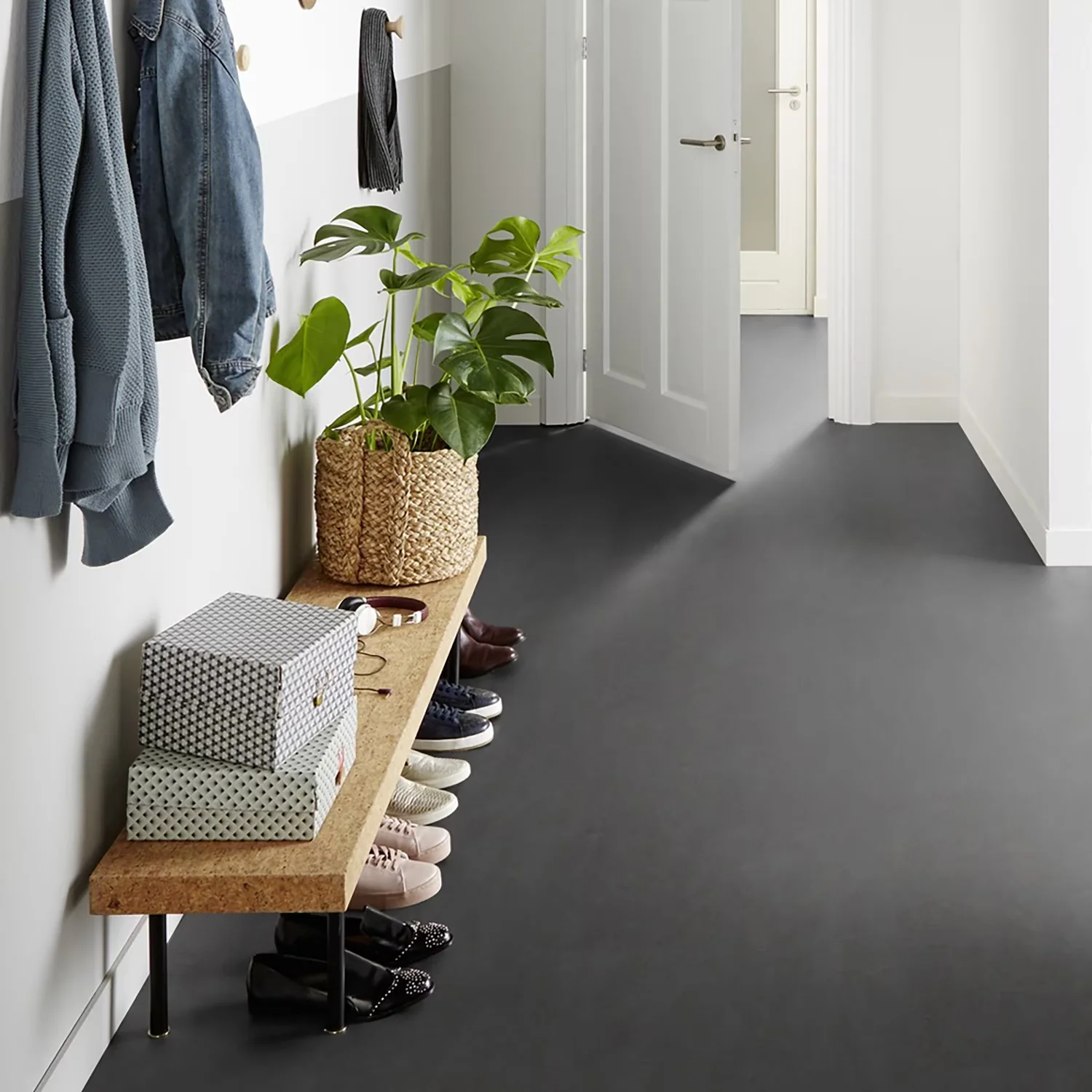 Grey Vinyl Flooring Vinyl Plank Flooring Innovative with Easy To Clean, Easy Installation, Eco-Friendly - Gray 11.81" x 35.43" Model B098D4