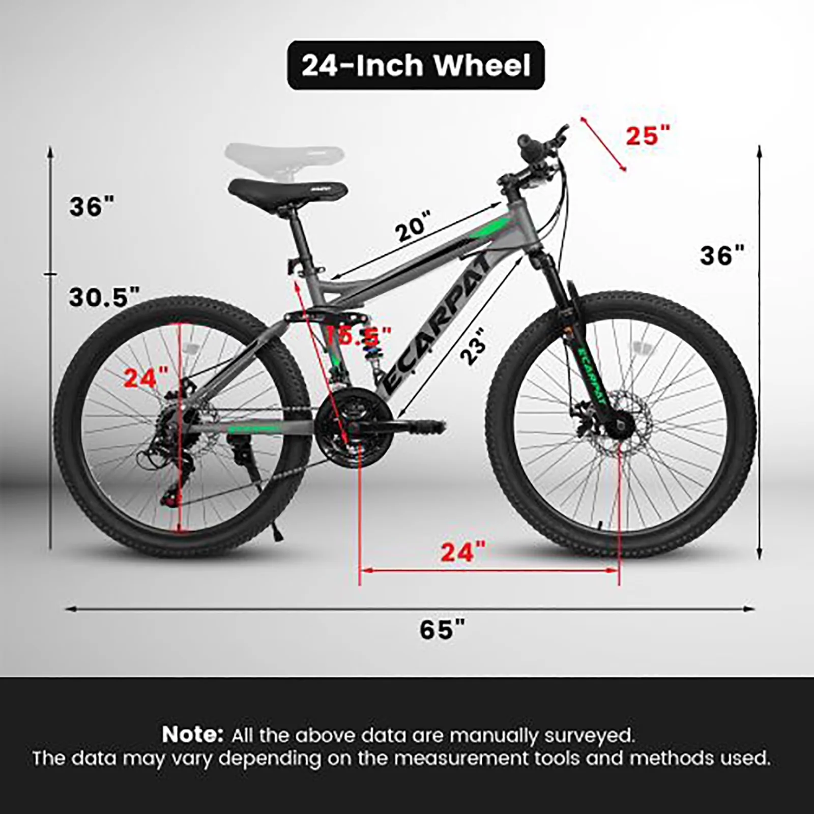 Premium Mountain Bike with Adjustable Height, 24 Inch - Long-Lasting Performance Model 2D7499