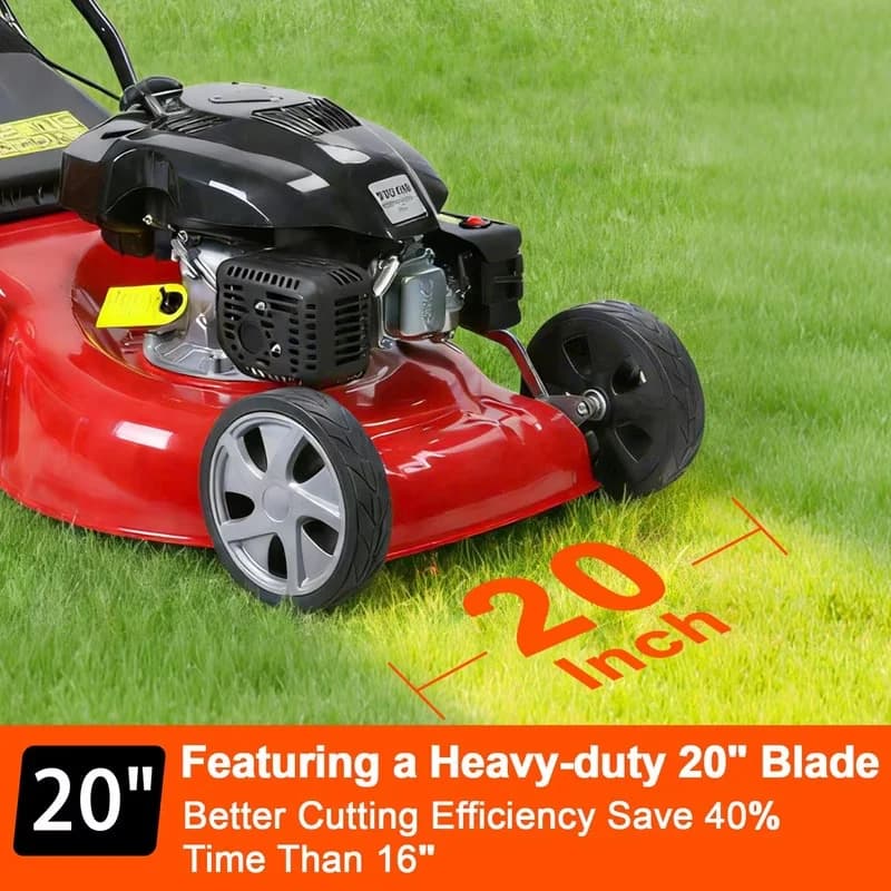 Modern Push Mower with Gas, 141cc 4-Stroke Lawn Gas, Self Propelled Gas Lawn - Model 5C51F2