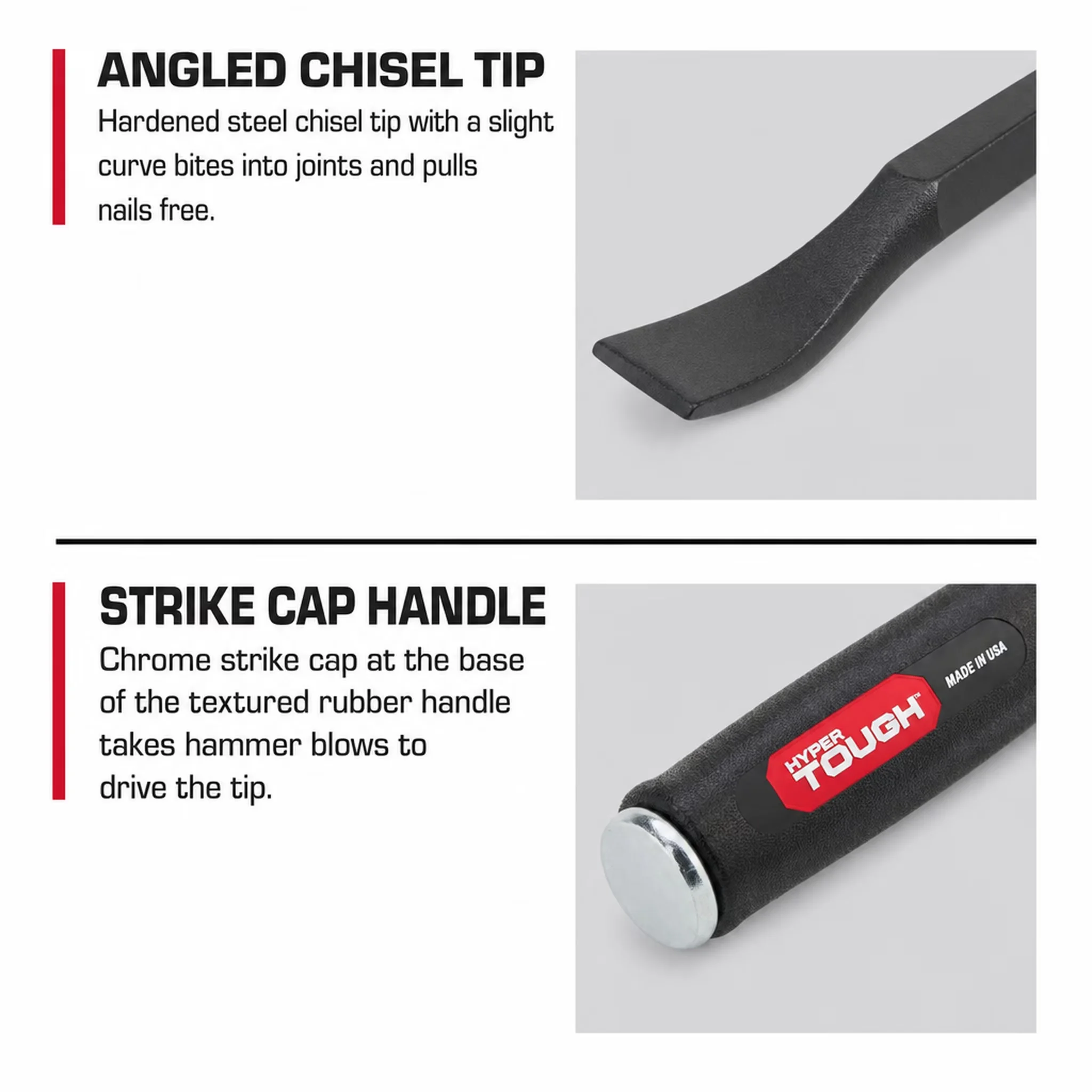 Essential Hand Tool with Rust Resistant, Heavy-Duty, 45-Inch Steel Pry Bar - Steel Black Model 03868E