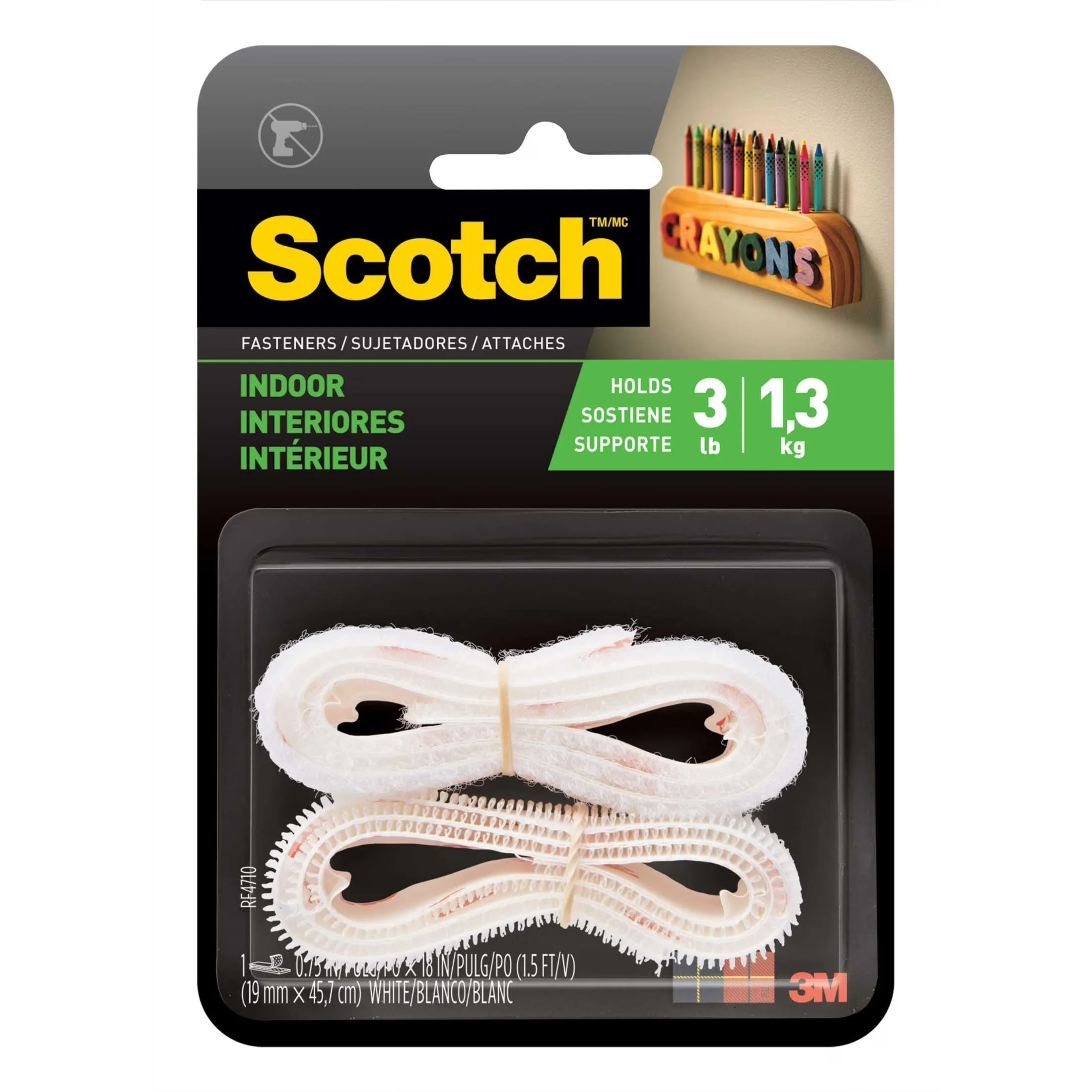 Compact Fastener with INDOOR USE, 3/4 in x 18 in, Indoor Fasteners - Multi White Model 661B9E
