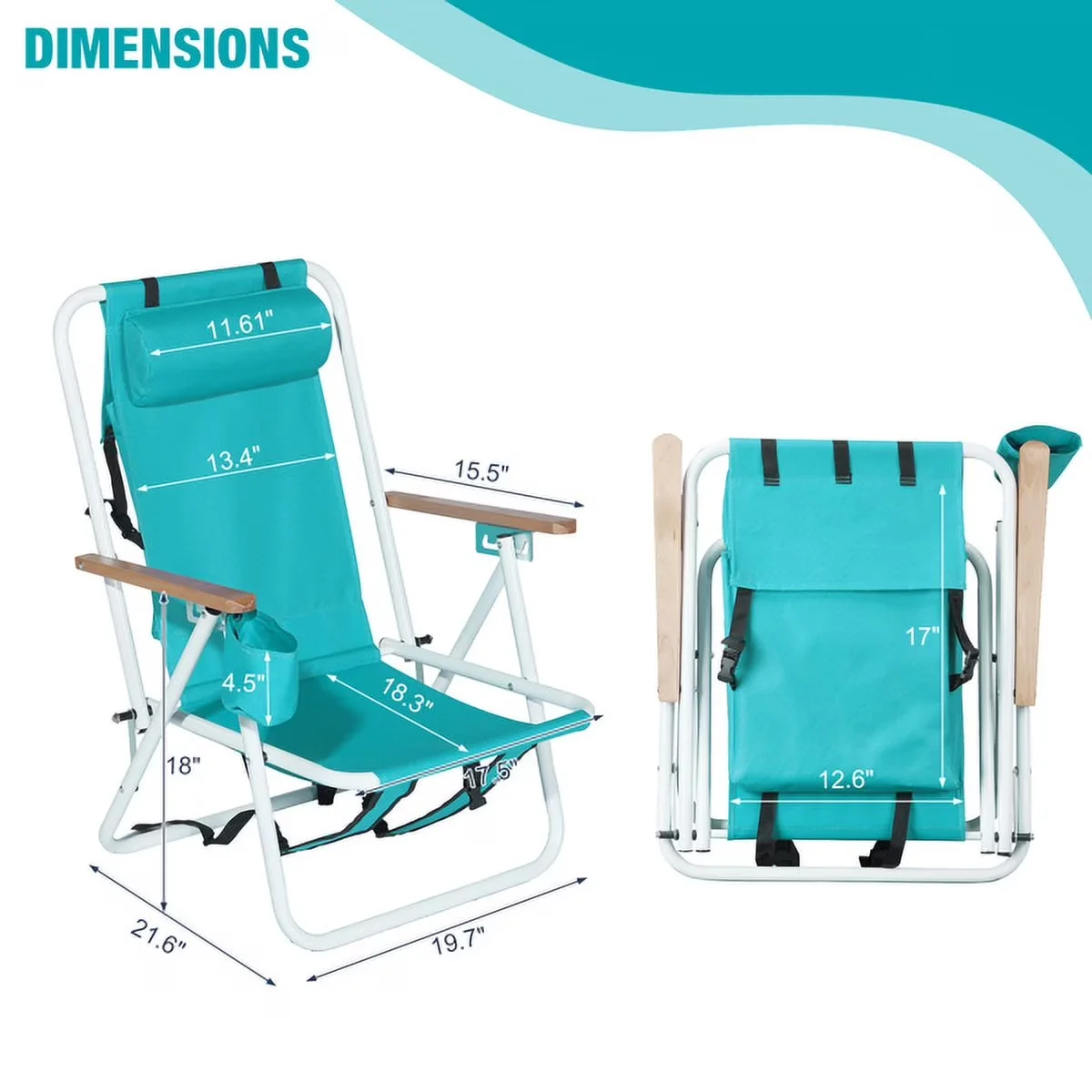 Reliable Beach Chair with Folding, 2 Pack Portable Folding Backpack, Green - Green Model 93AA33