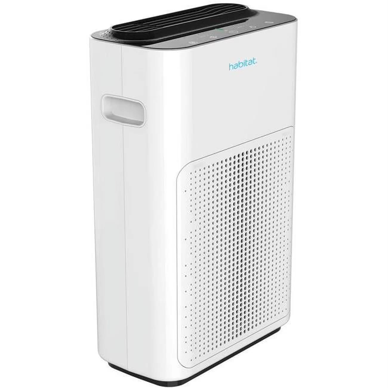 Sleek Air Purifier with Filter Change Indicator, Filter Replacement Reminder, Real-Time Quality Monitor and Alert - White Model 8C6D5F