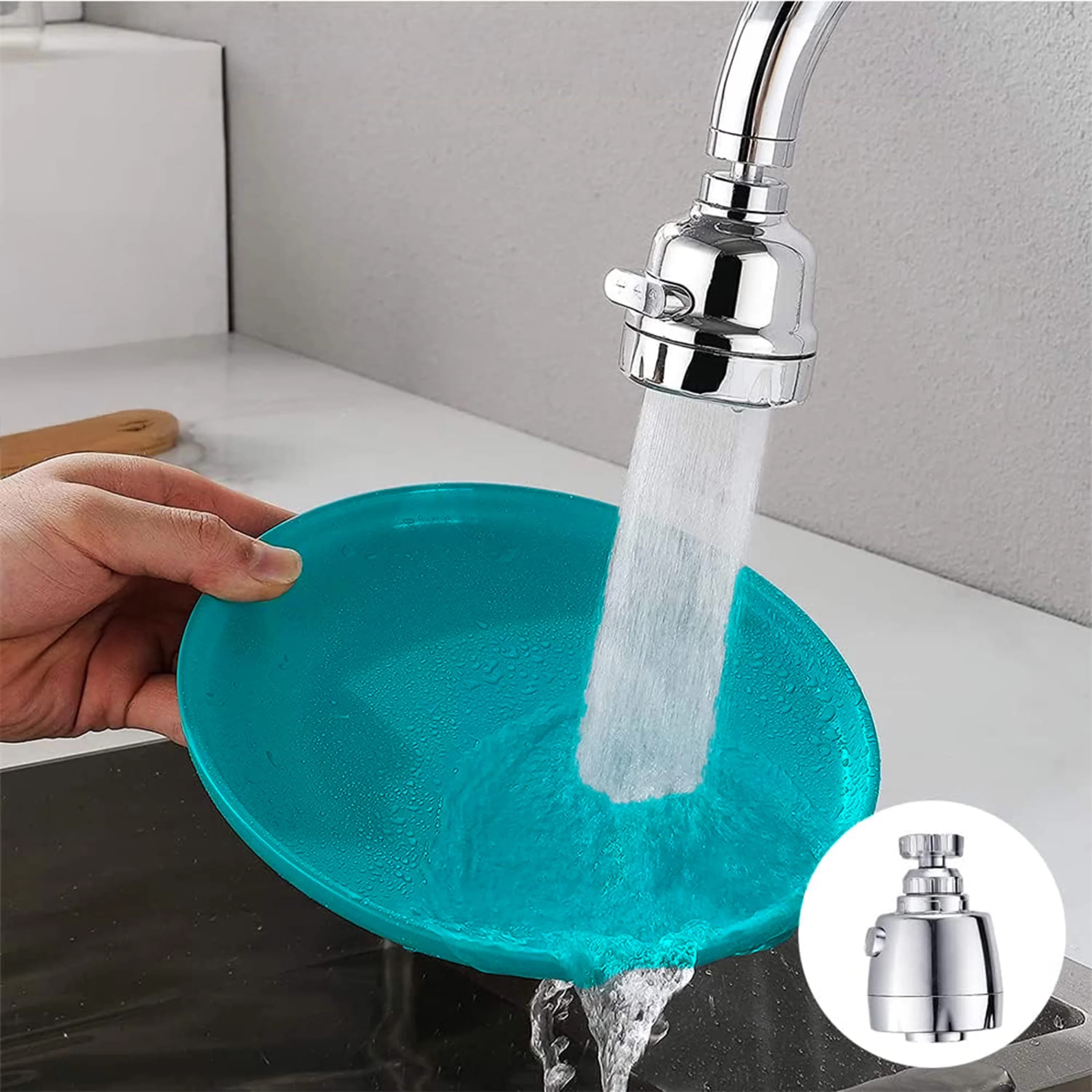 Kitchen Renovation Modern with Easy To Install, Two-Mode Sprayer in Chrome, 360° Rotating Dual Thread Faucet Aerator - Abs 3.15" Model 363430