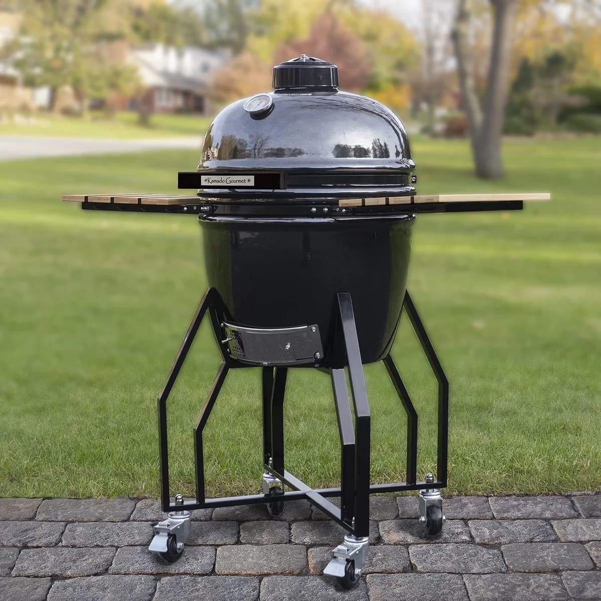 Reliable Charcoal Grill with Includes Cart, Fast and Easy Assembly - Ceramic Black Model DB8704