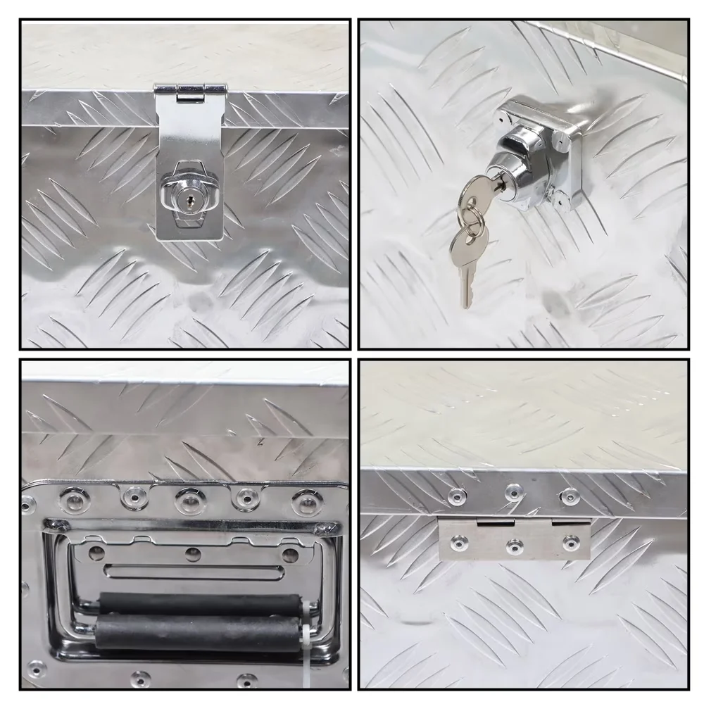 Stylish Toolstorage with Lockable - Silver Aluminum 39 Inch for General Purpose Model B945AD