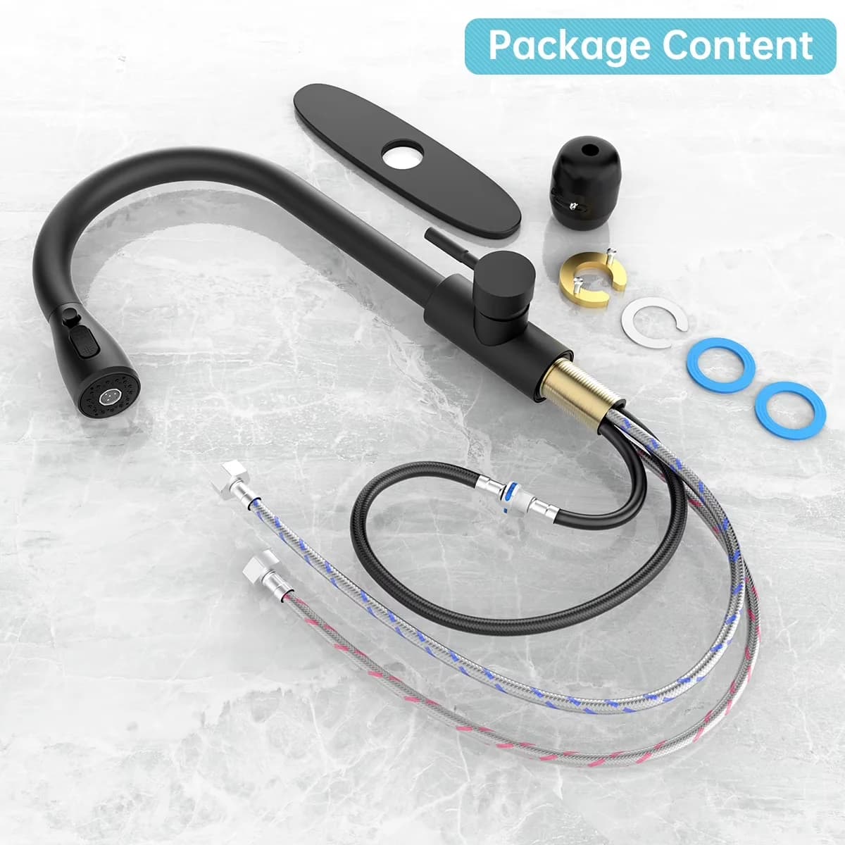 Plumbing Stylish with Adjustable Temperature, Easy To Clean, 360 Degree Rotation - Metal Black Model 885F66